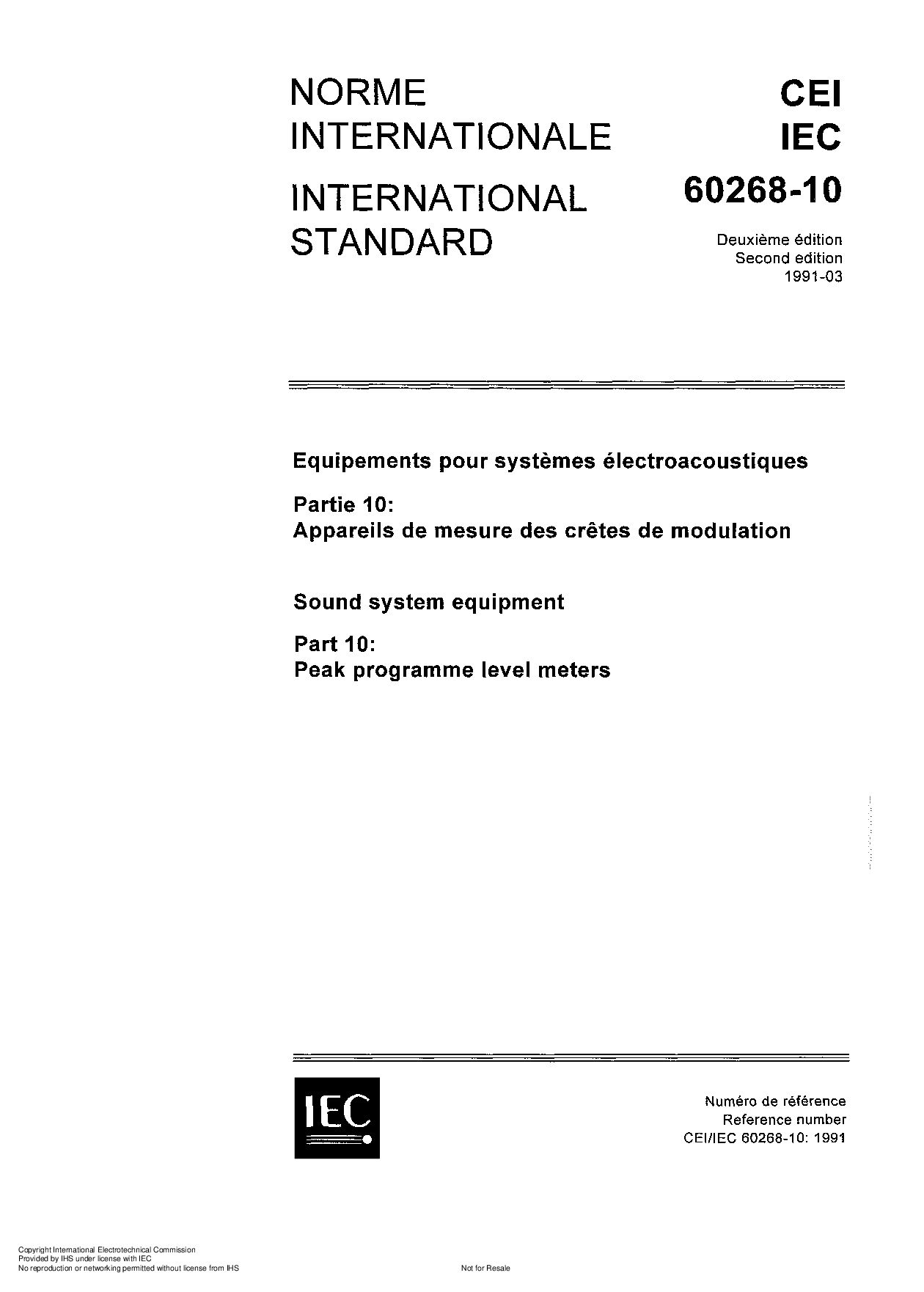 IEC 60268-10:1991封面图