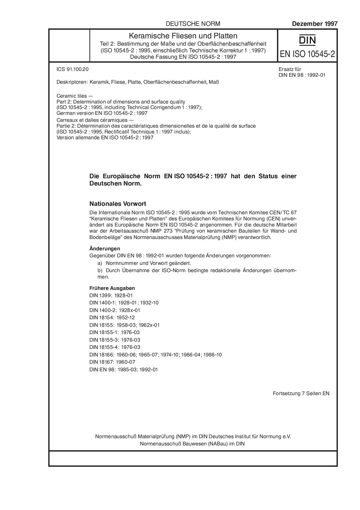 DIN EN ISO 10545-2:1997封面图