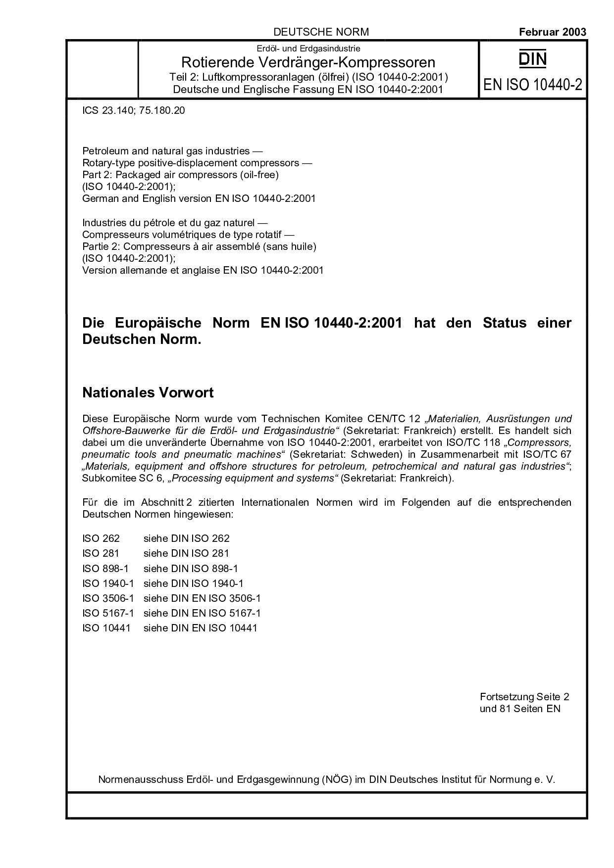 DIN EN ISO 10440-2:2003