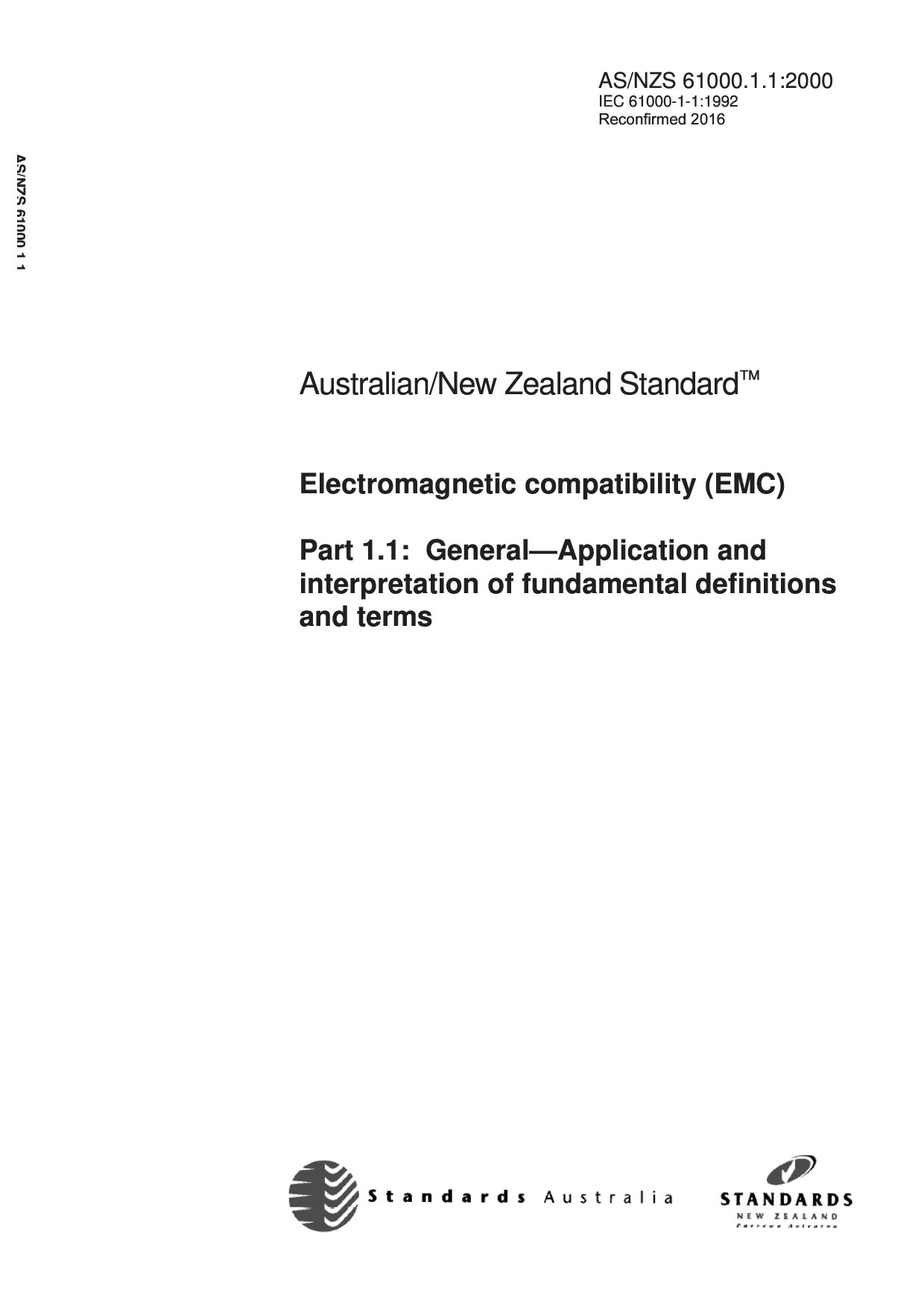 AS/NZS 61000.1.1:2000(R2016)封面图