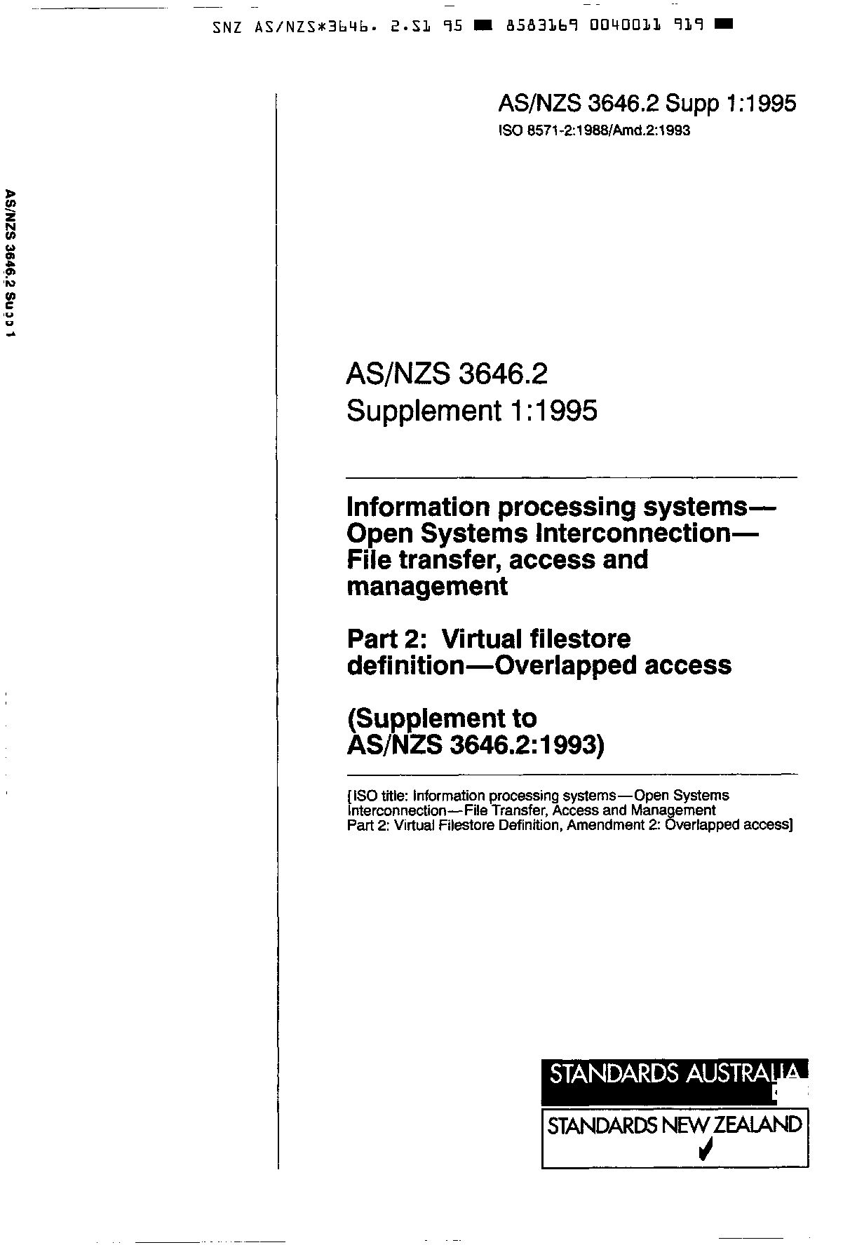 AS/NZS 3646.2 Supp1:1995封面图