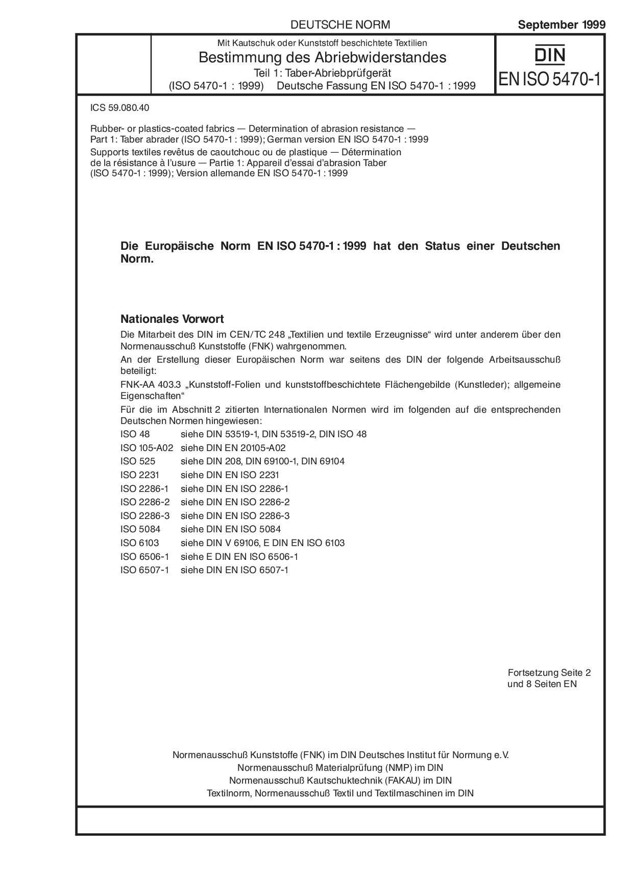 DIN EN ISO 5470-1:1999封面图