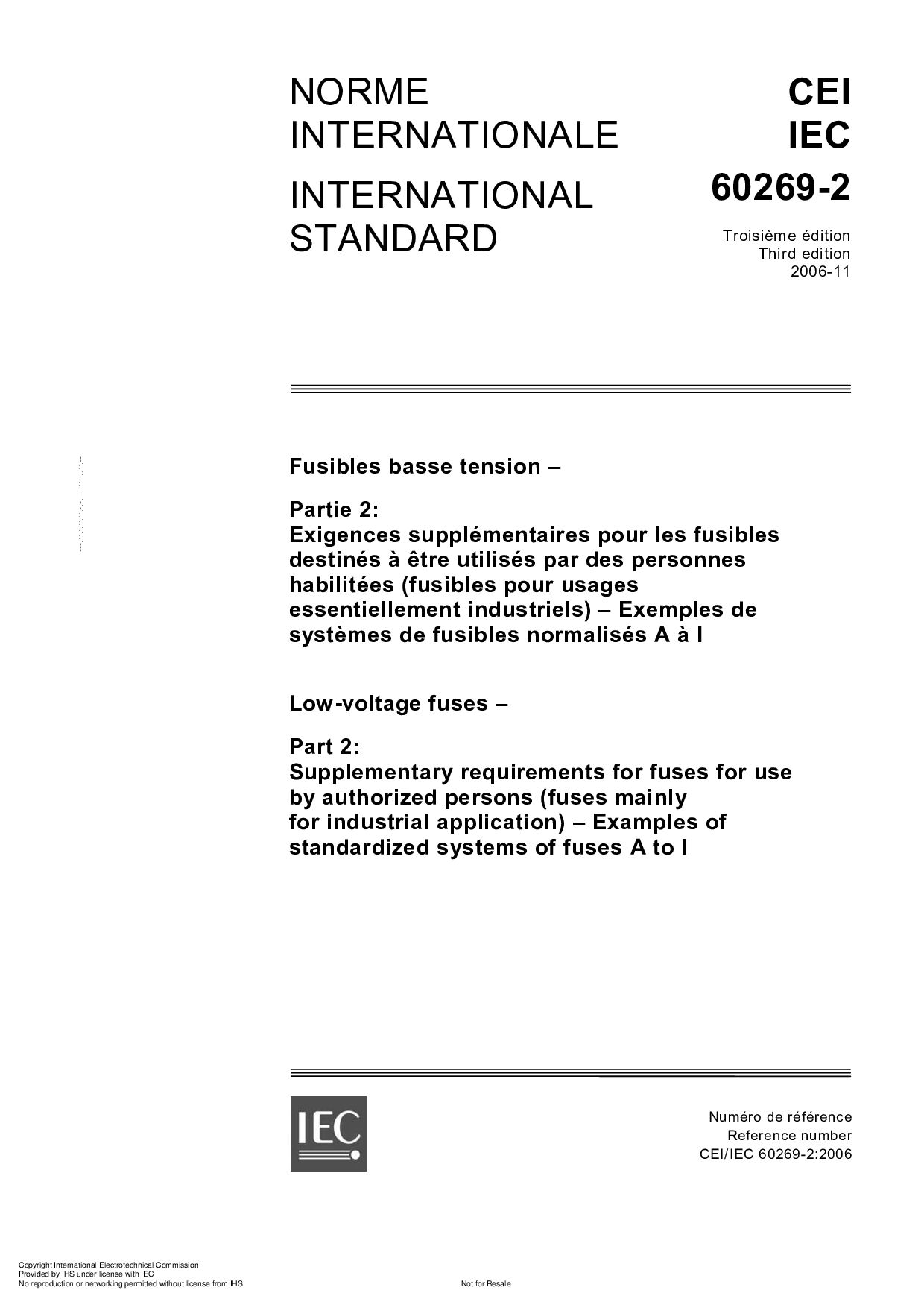 IEC 60269-2:2006封面图