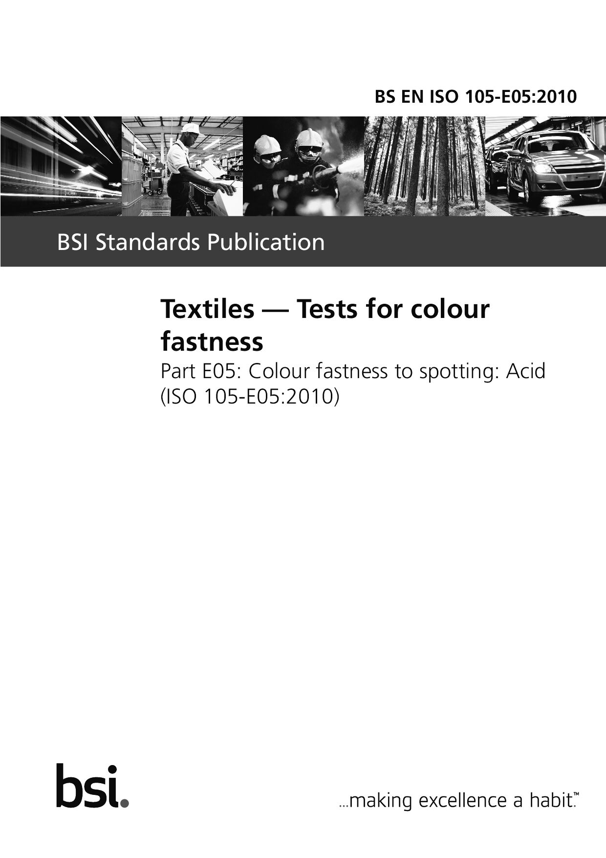 BS EN ISO 105-E05:2010