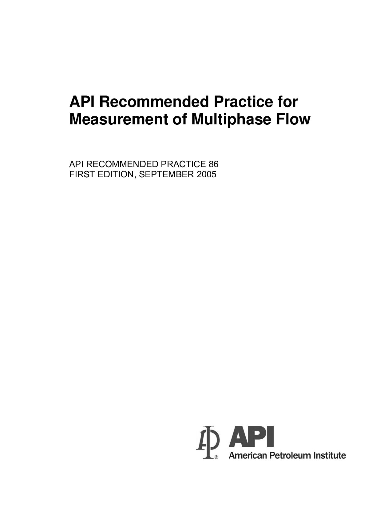 API RP 86-2005封面图