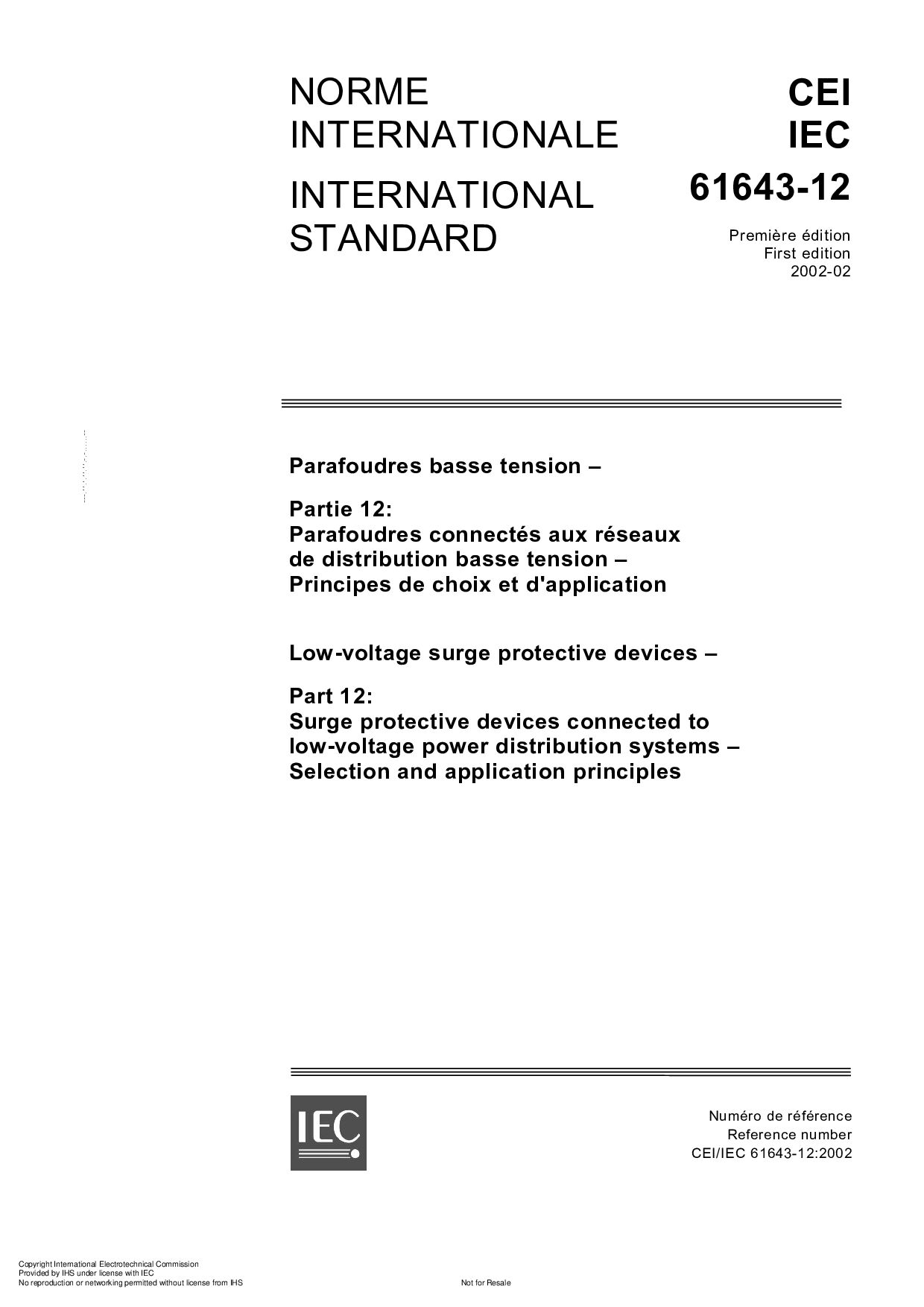 IEC 61643-12:2002封面图