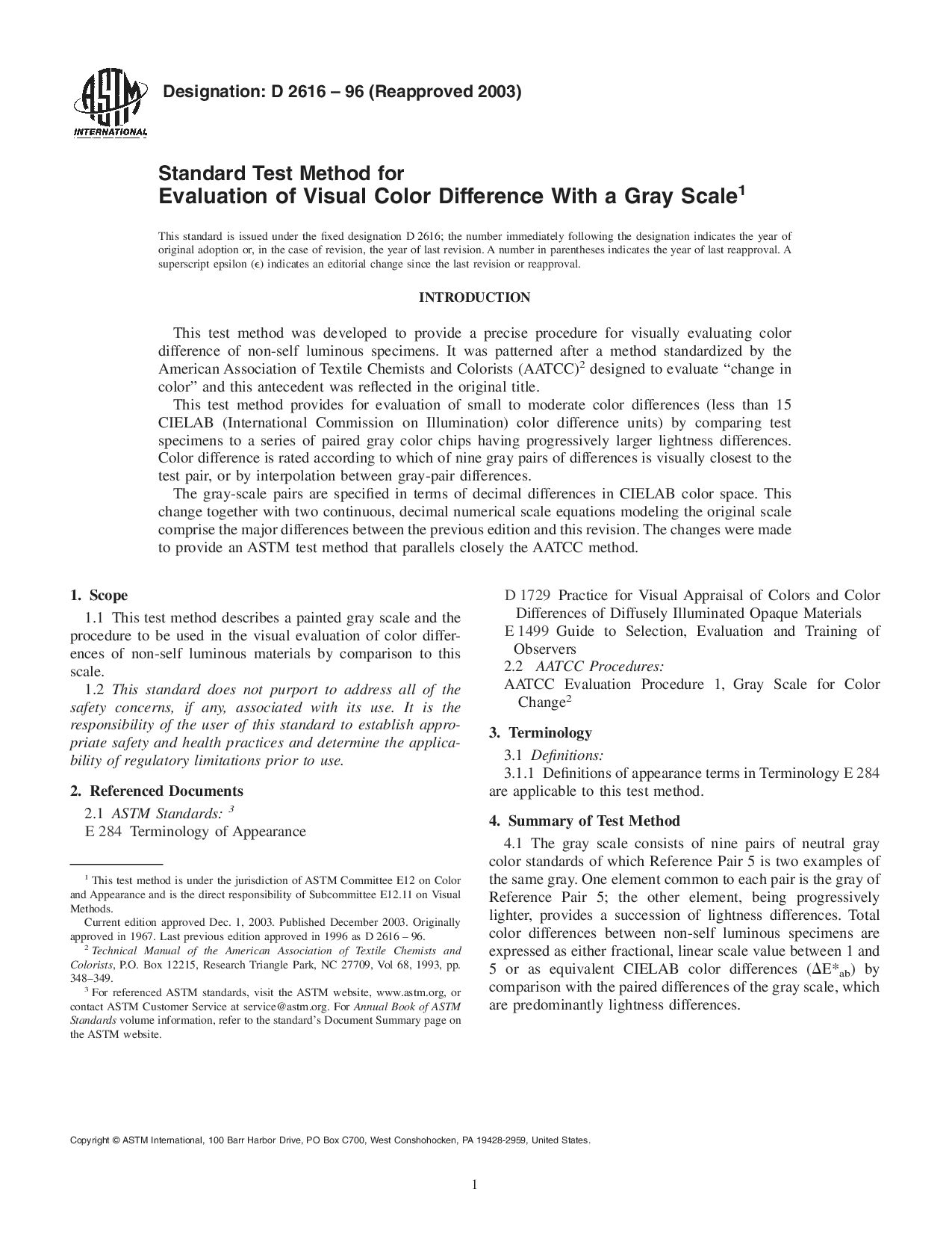 ASTM D2616-96(2003)封面图