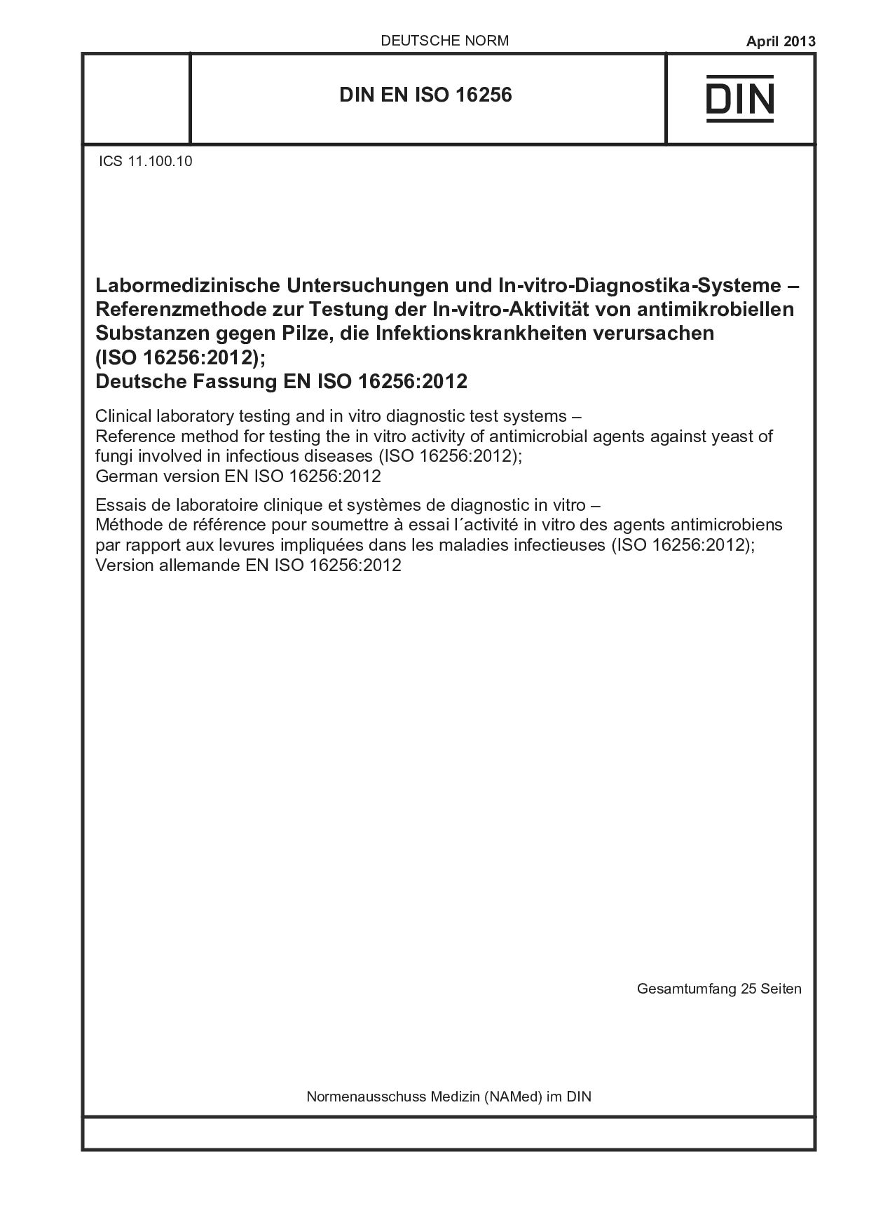 DIN EN ISO 16256:2013
