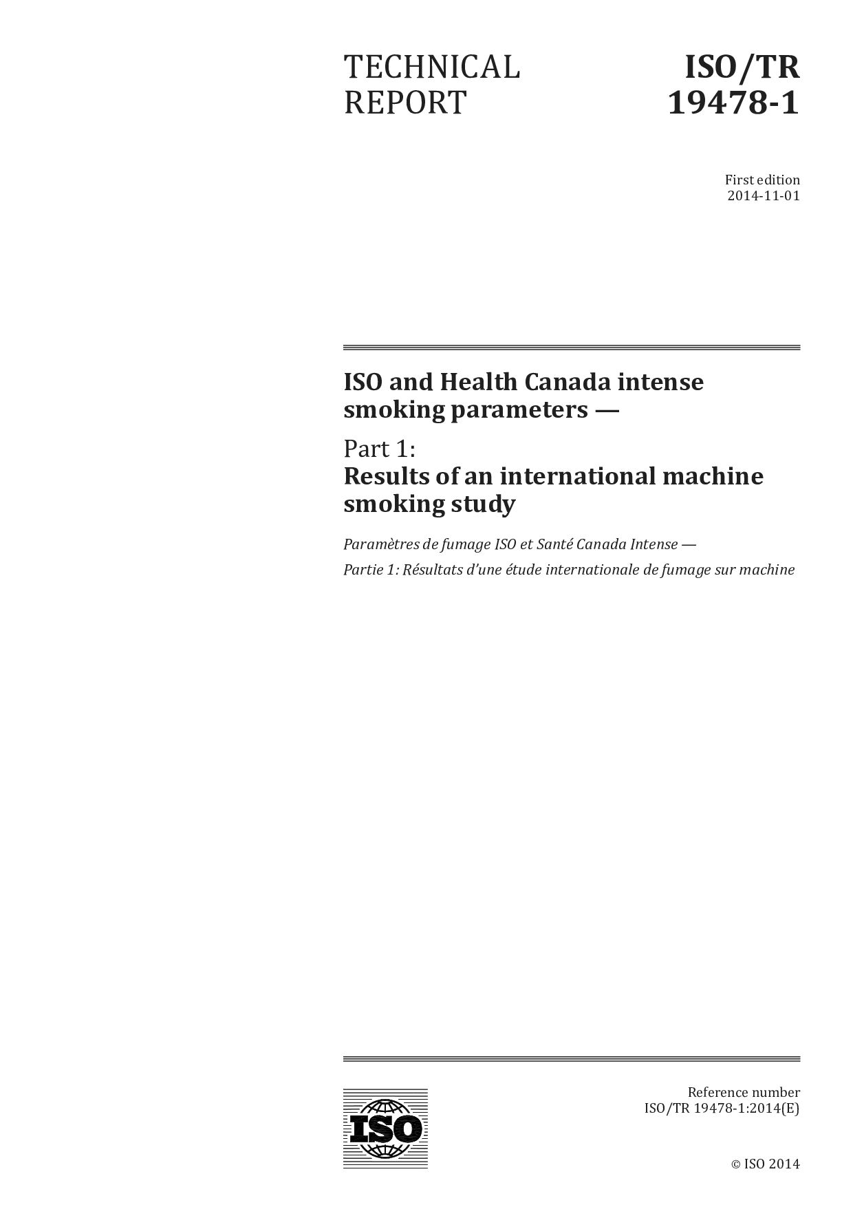 ISO/TR 19478-1:2014封面图