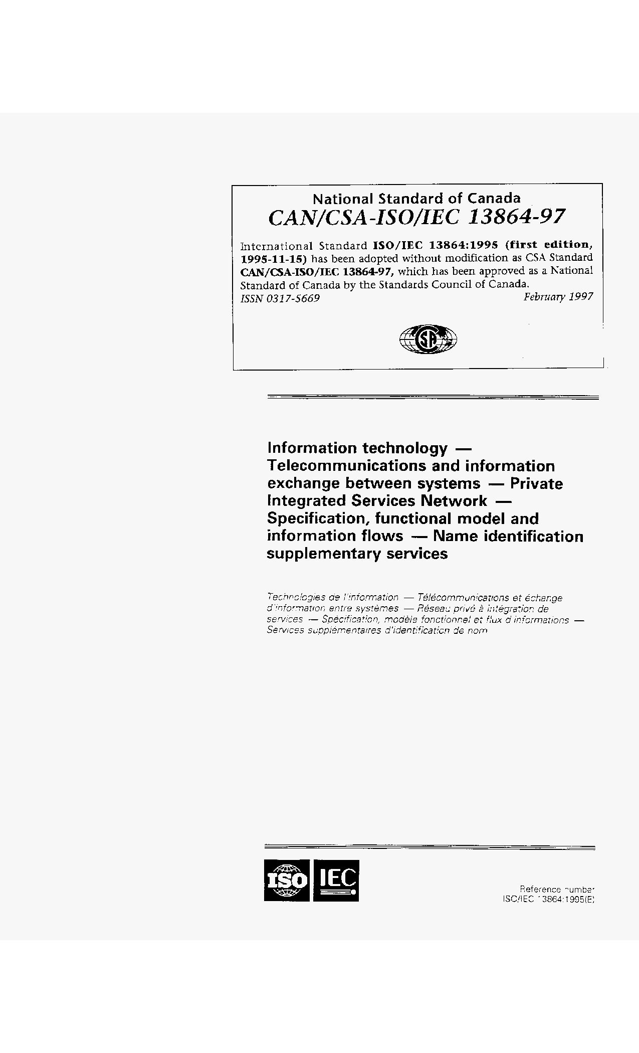 CAN/CSA-ISO/IEC 13864:1997