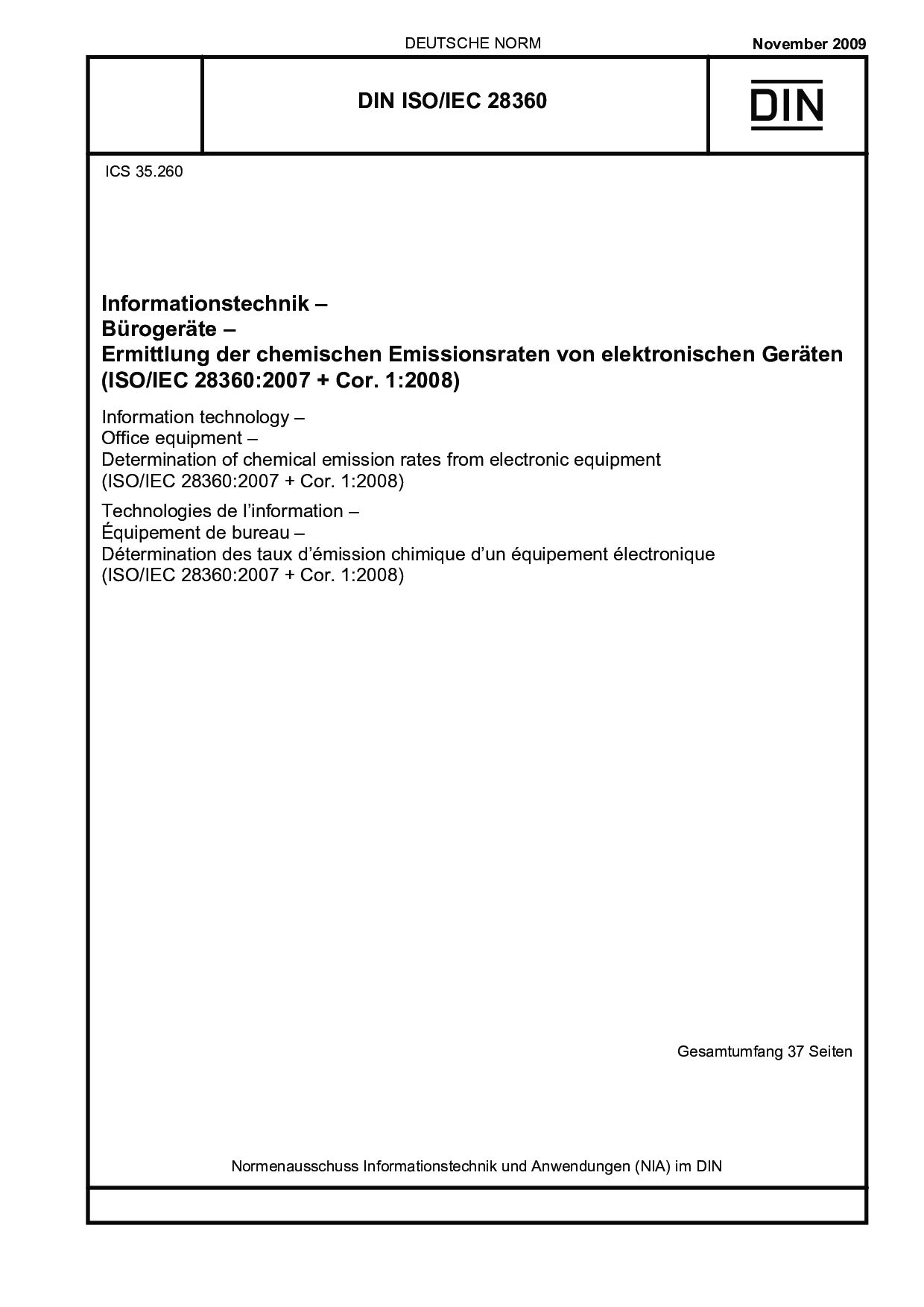 DIN ISO/IEC 28360:2009封面图