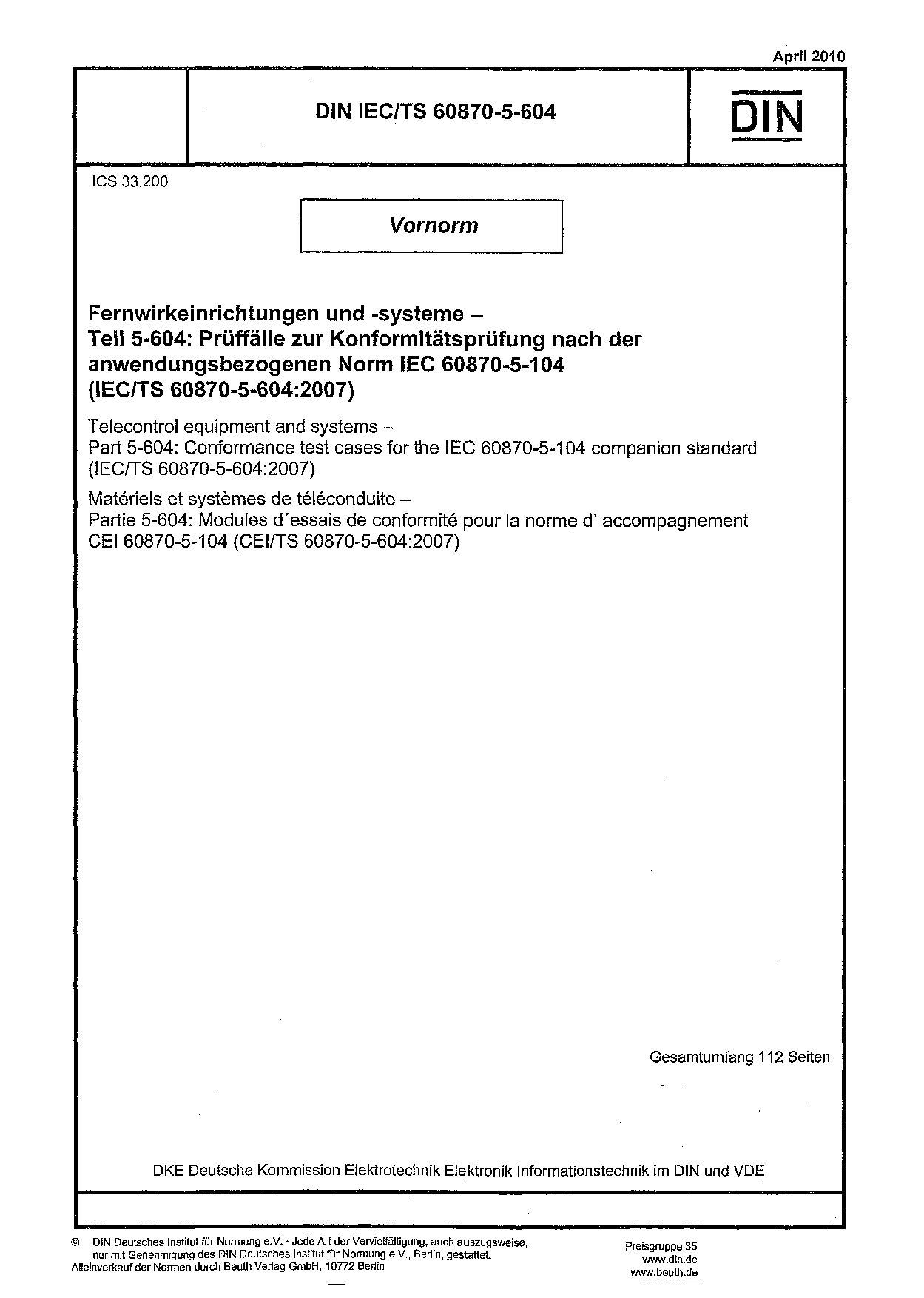 DIN IEC/TS 60870-5-604:2010封面图