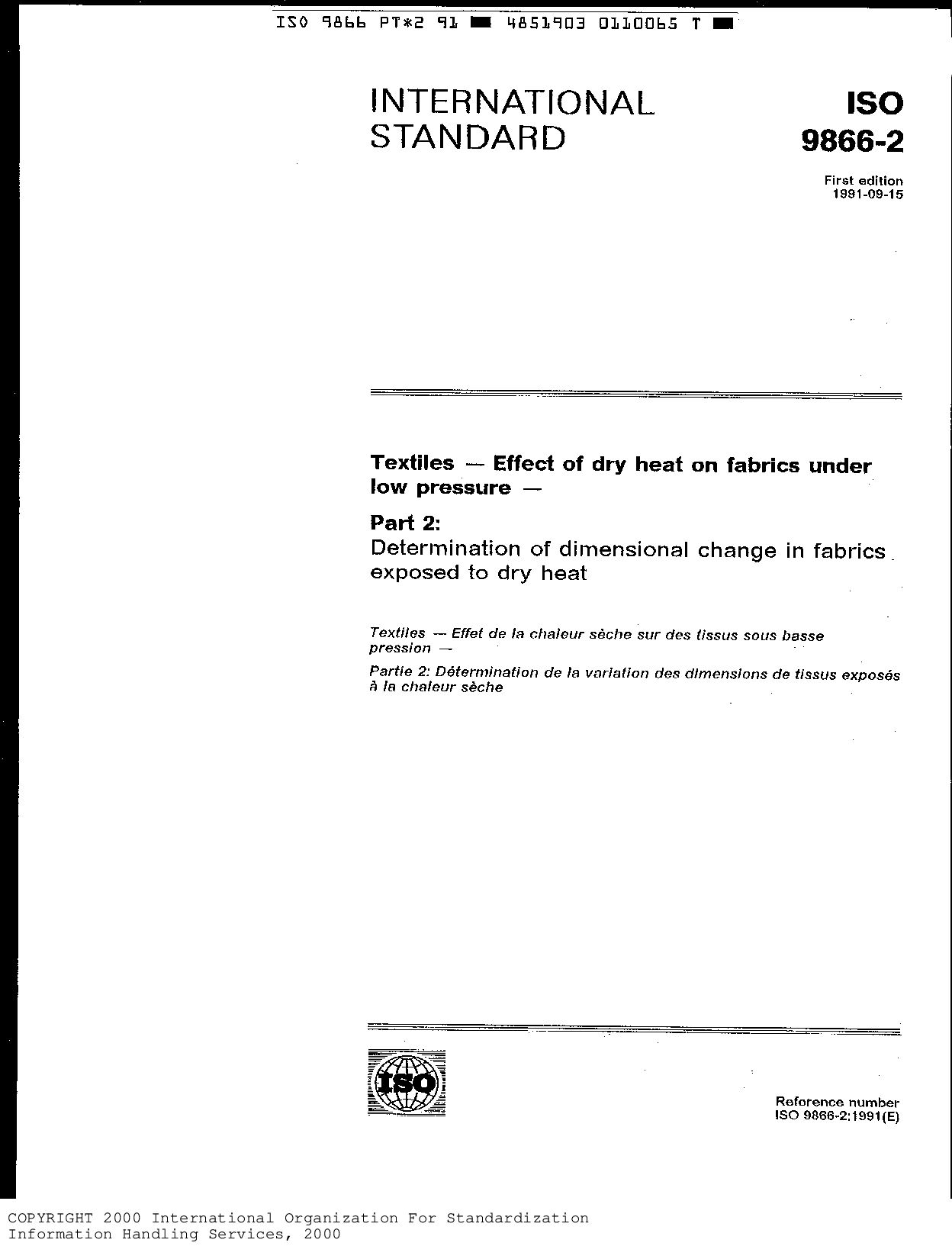 ISO 9866-2:1991封面图