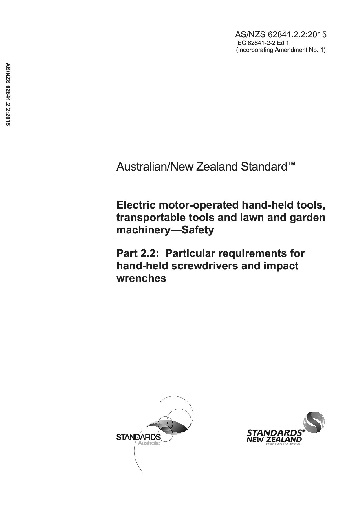 AS/NZS 62841.2.2:2015(R2016)封面图