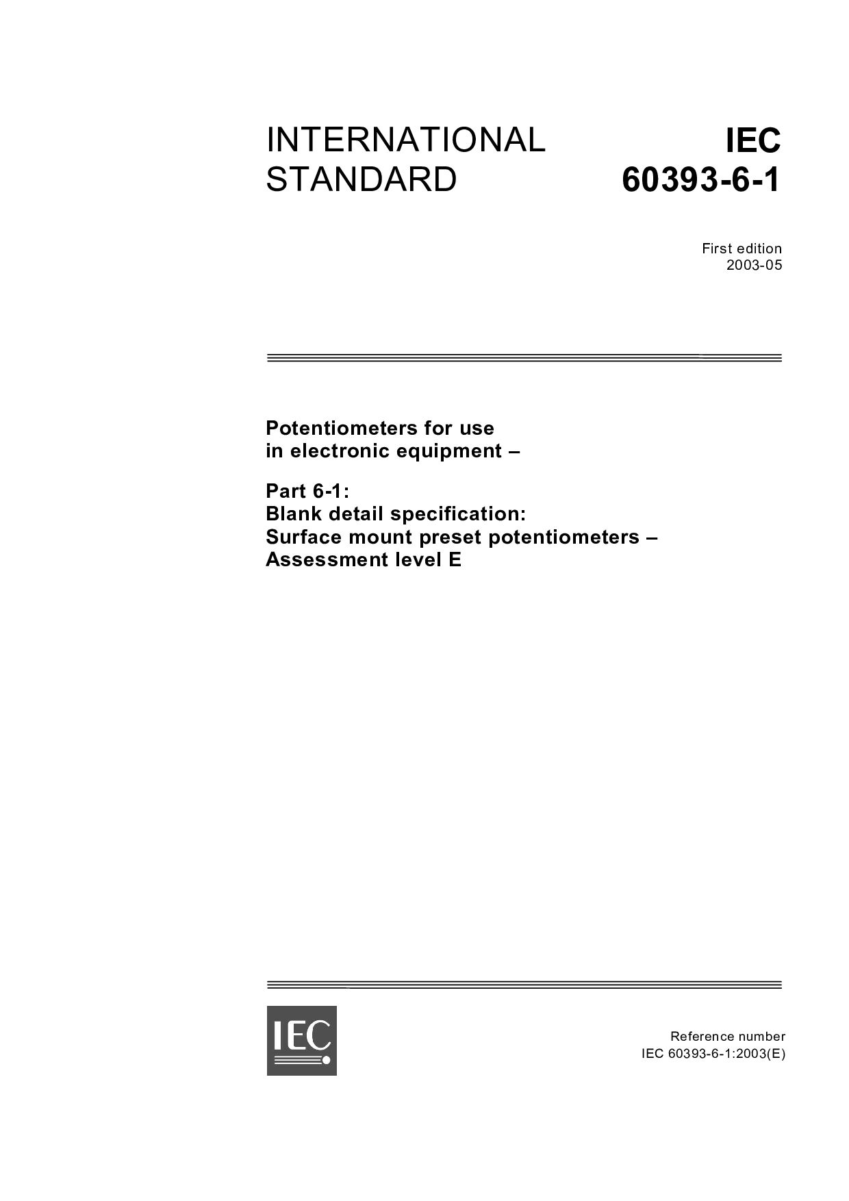IEC 60393-6-1:2003
