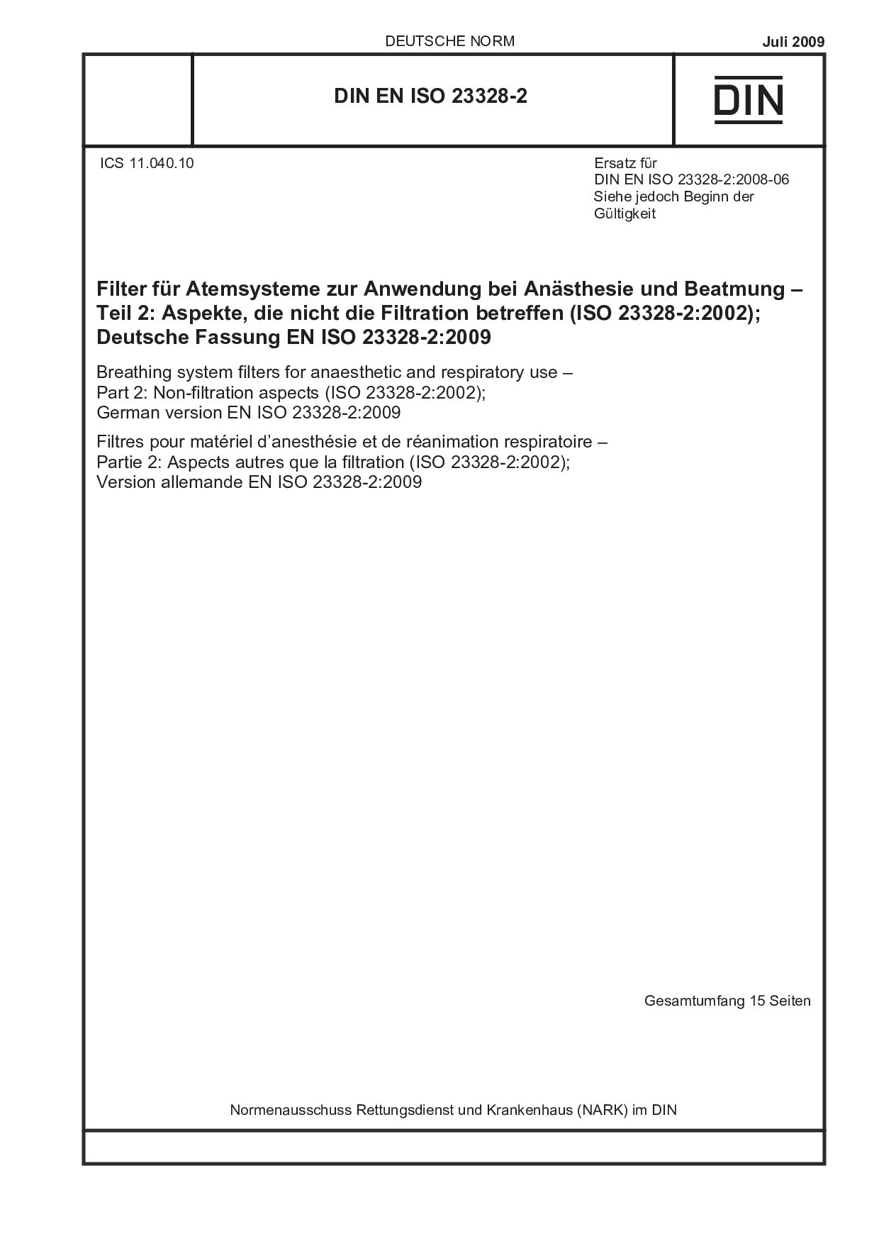 DIN EN ISO 23328-2:2009封面图