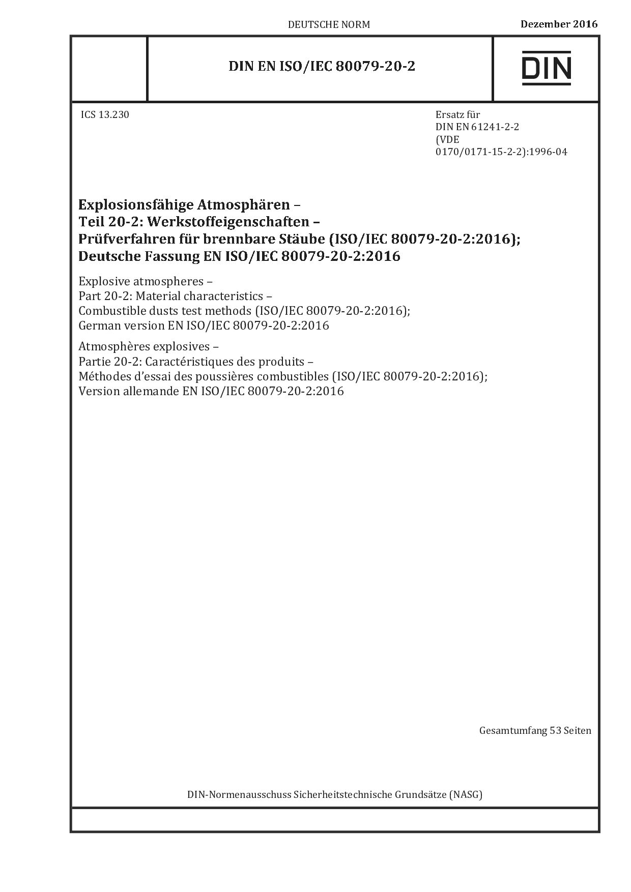 DIN EN ISO/IEC 80079-20-2:2016-12封面图