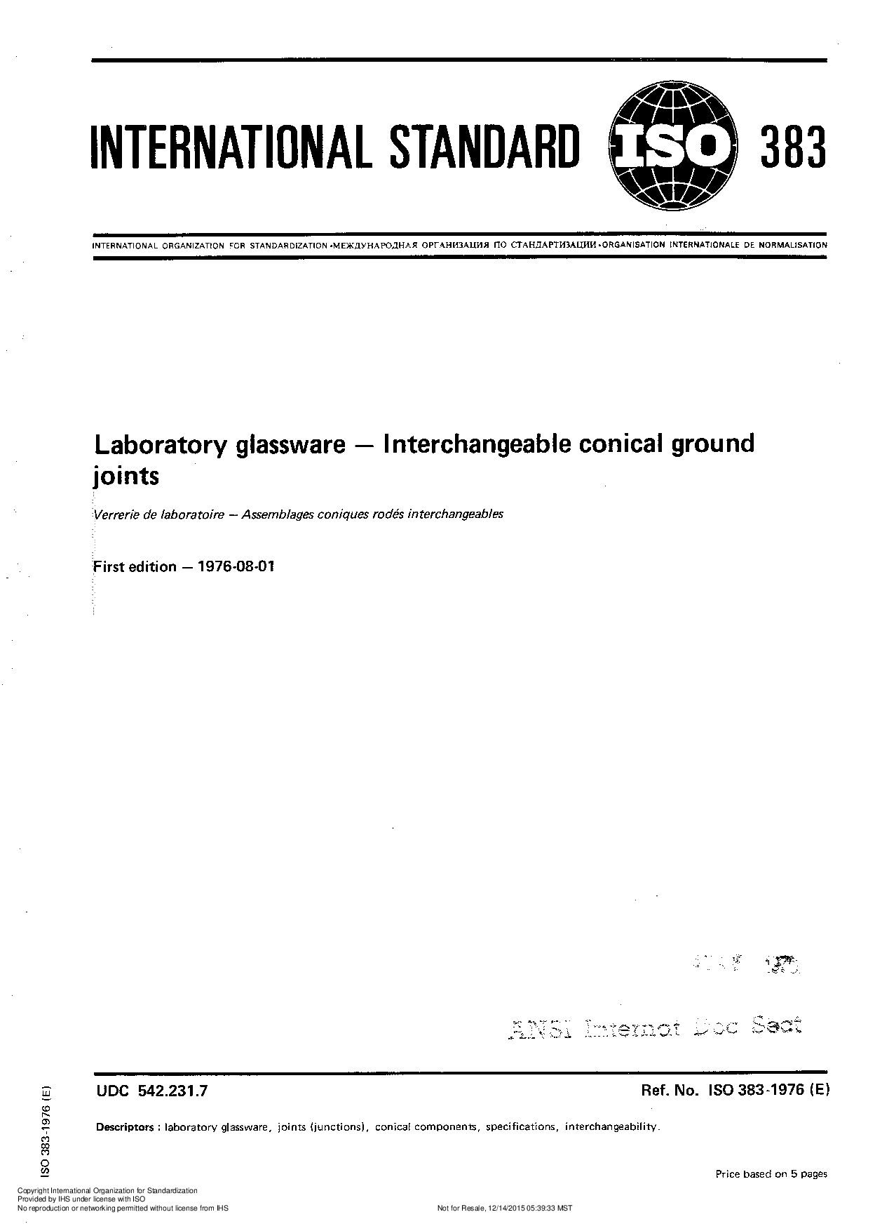 ISO 383:1976封面图