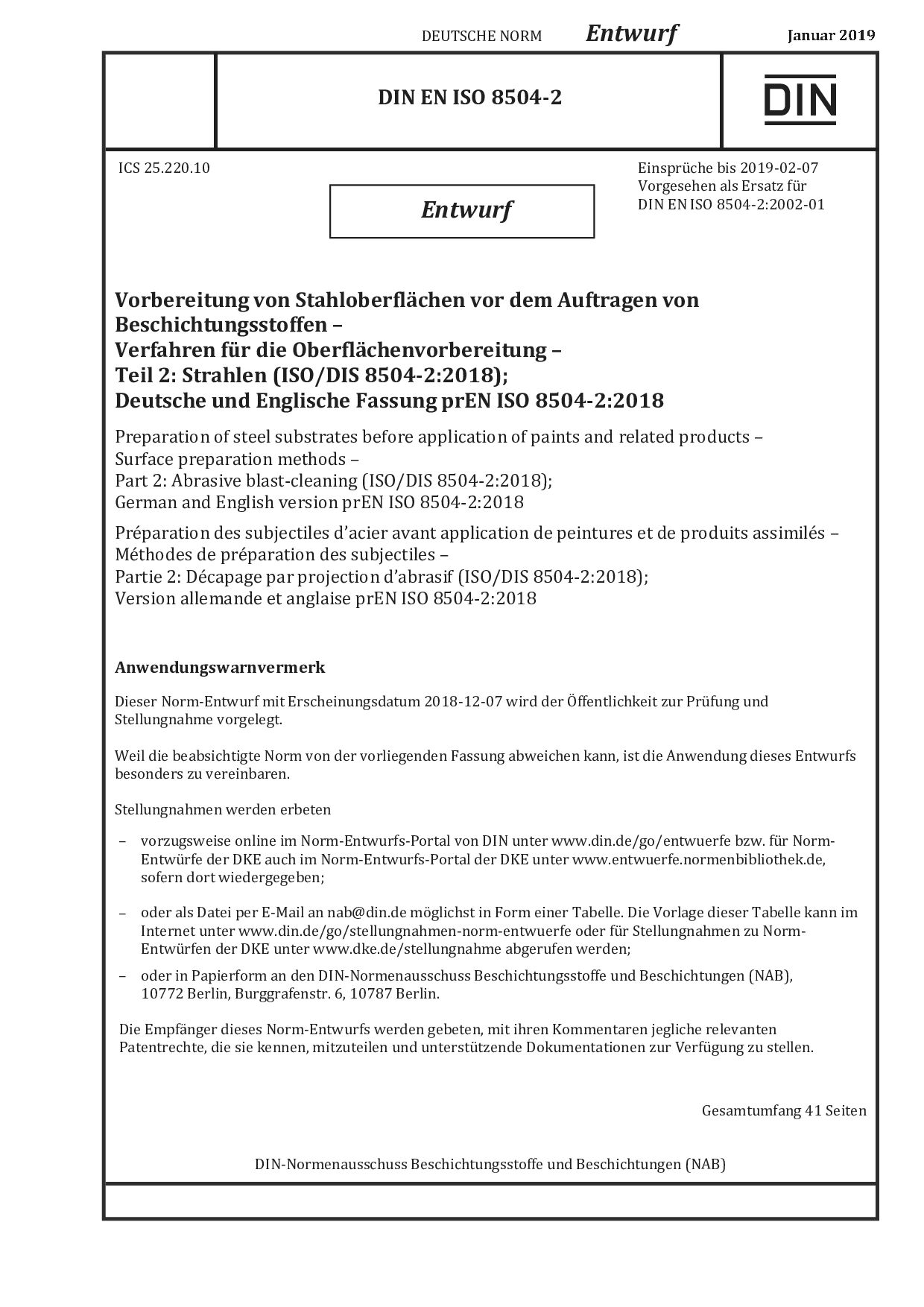 DIN EN ISO 8504-2 E:2019-01封面图