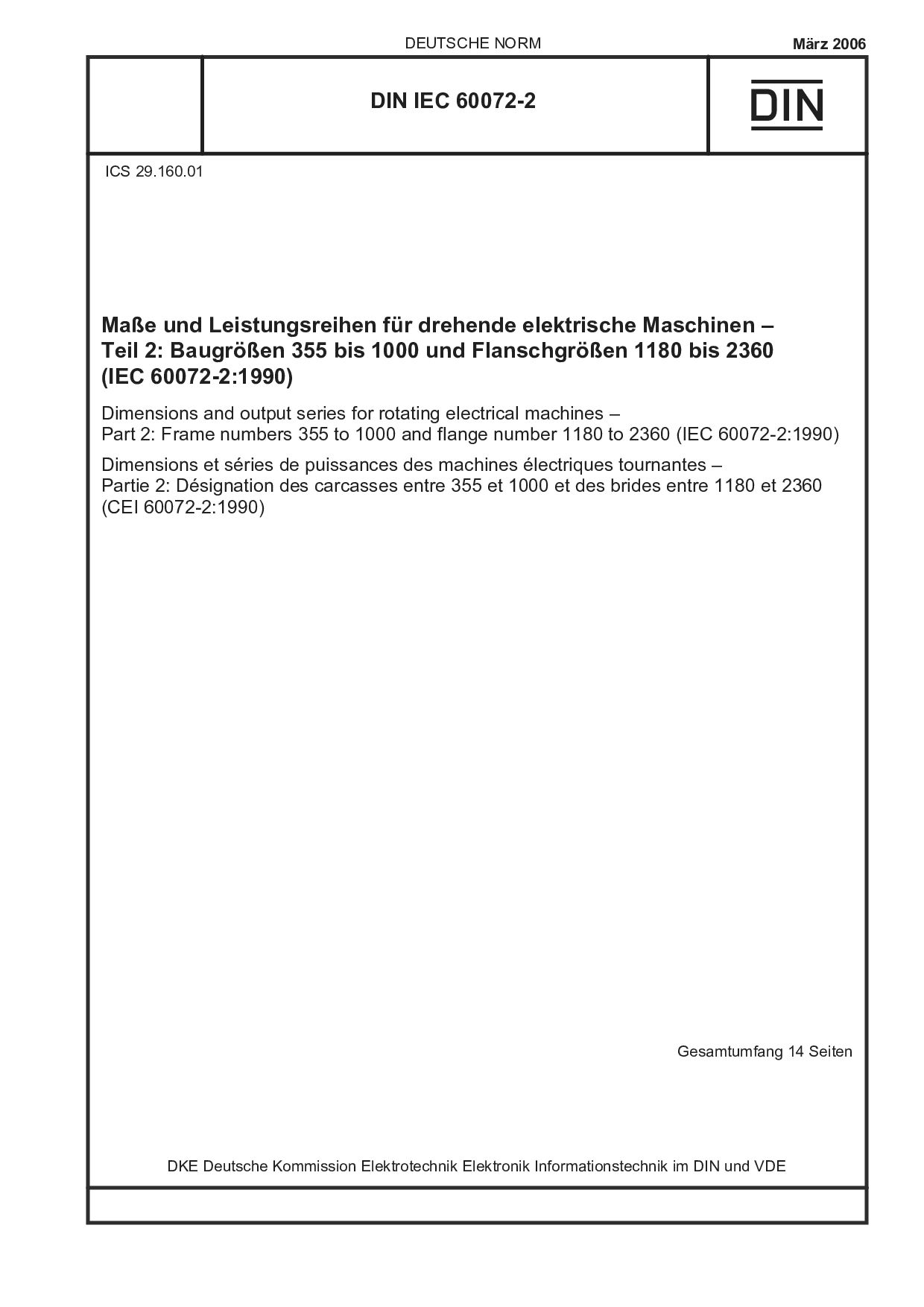 DIN IEC 60072-2:2006
