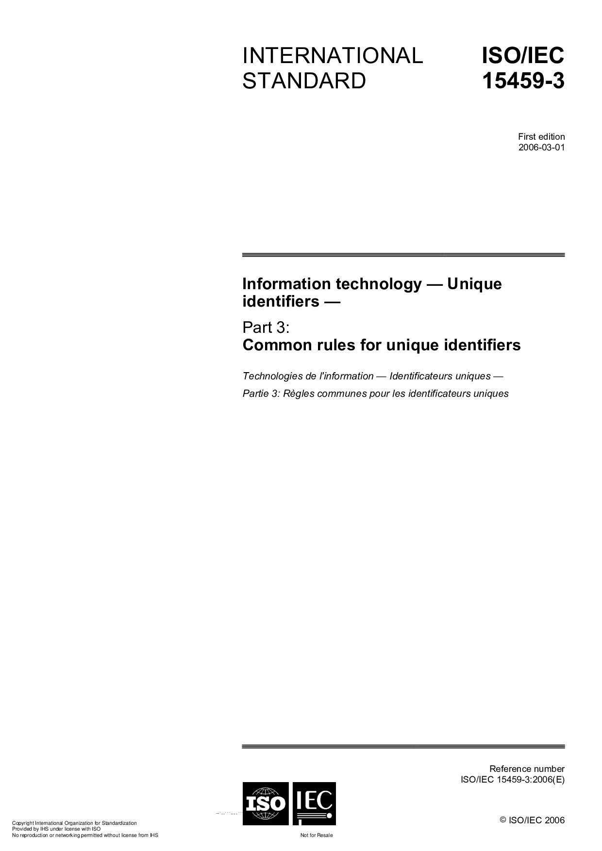 ISO/IEC 15459-3:2006封面图