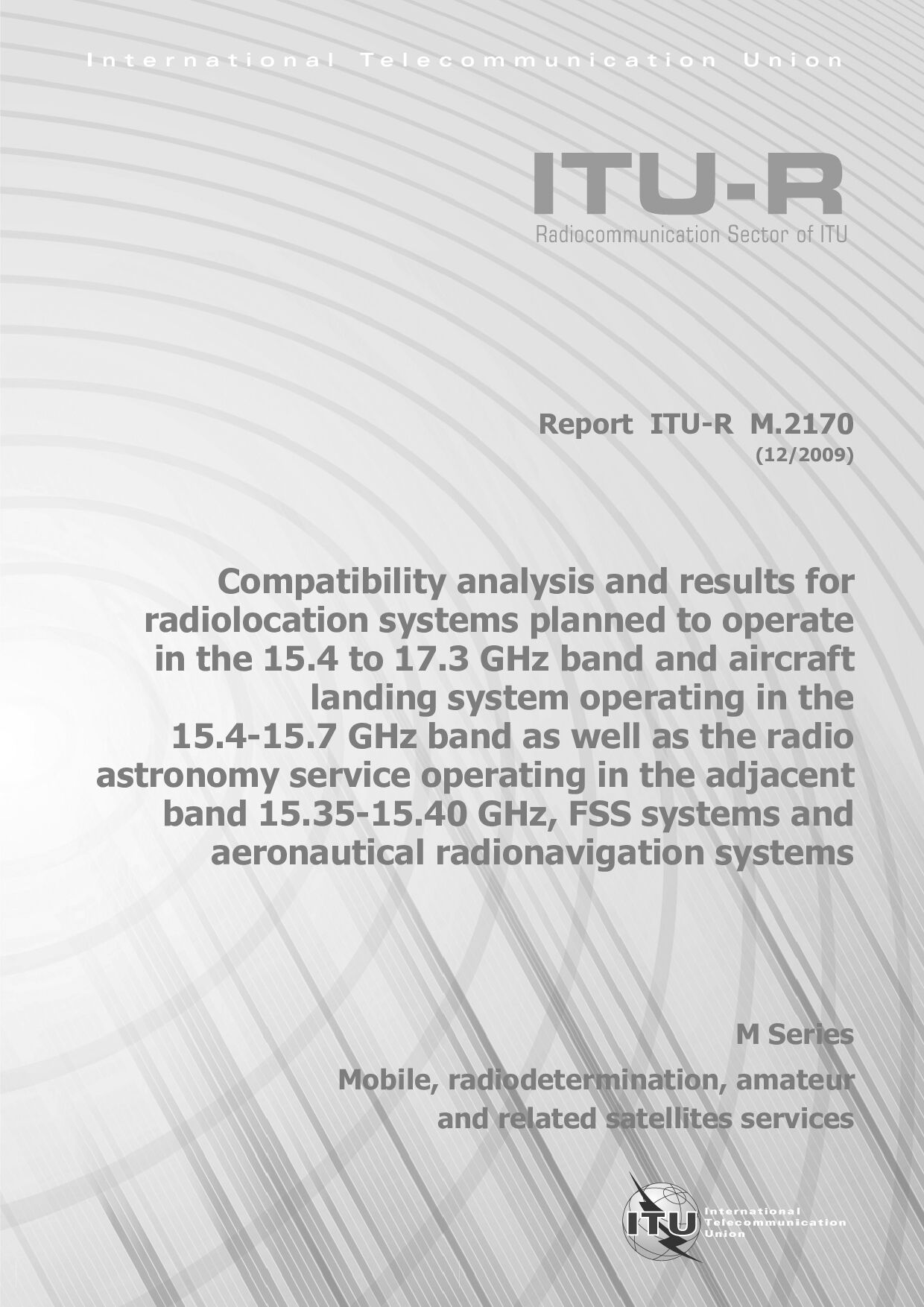 ITU-R REPORT M.2170-2009封面图