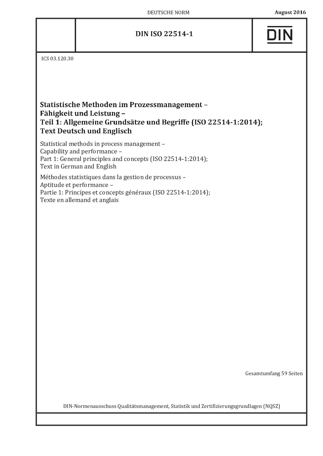 DIN ISO 22514-1:2016-08封面图