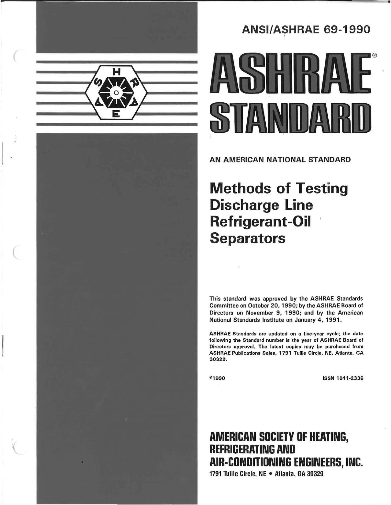 ANSI/ASHRAE 69-1990封面图