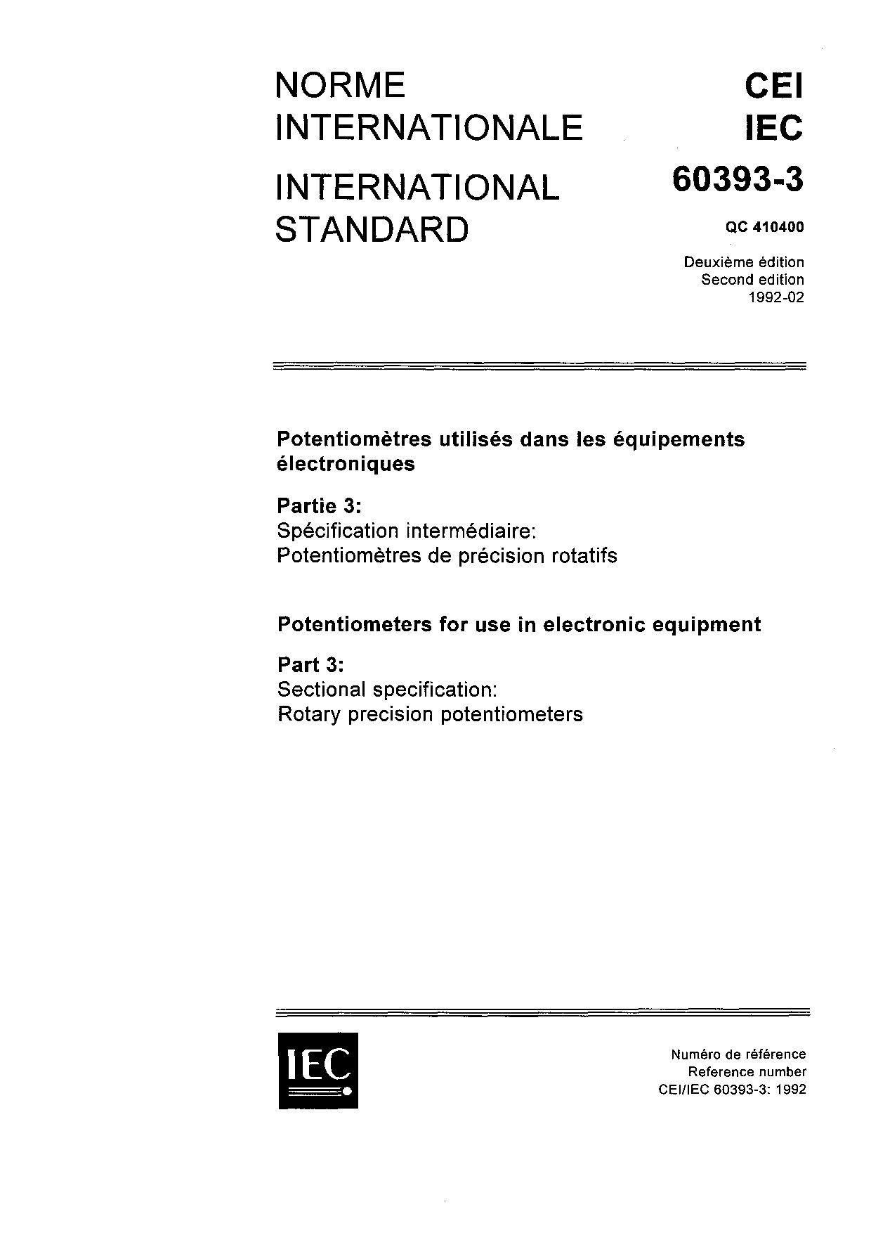 IEC 60393-3:1992封面图