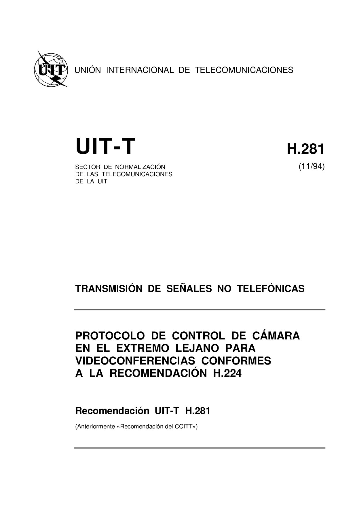ITU-T H.281 SPANISH-1994封面图