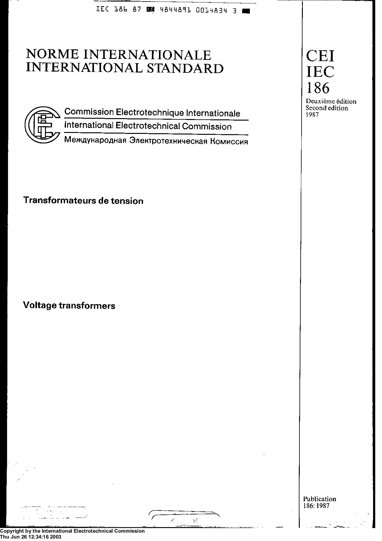 IEC 60186:1987封面图
