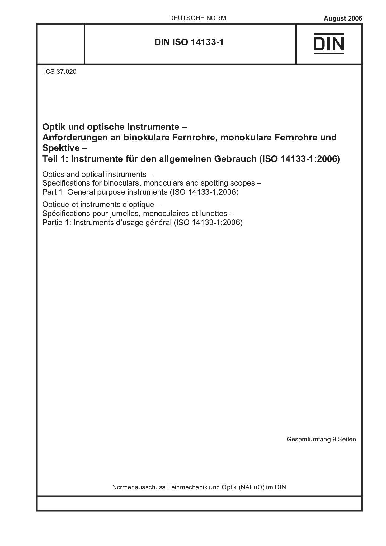 DIN ISO 14133-1:2006封面图