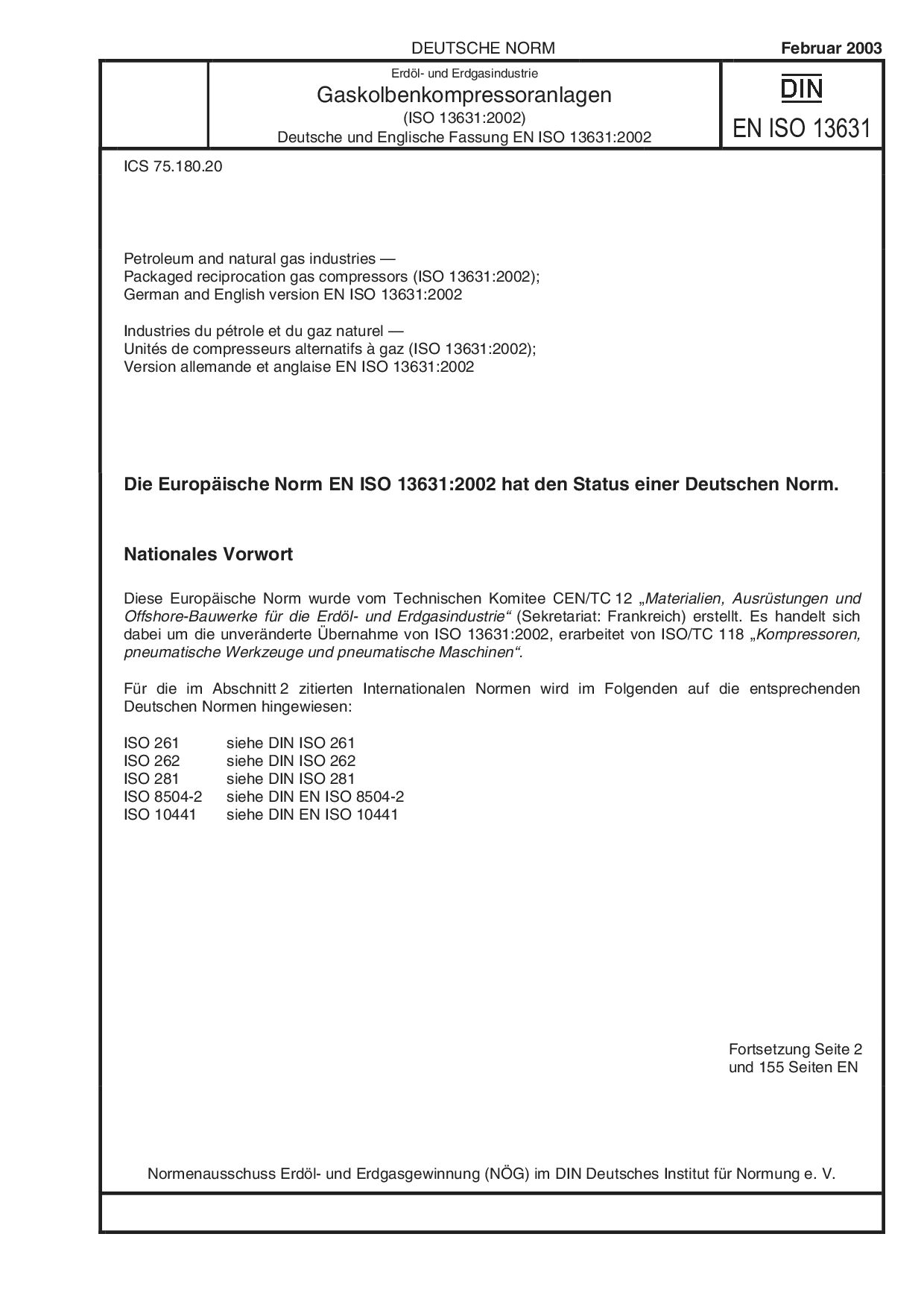 DIN EN ISO 13631:2003封面图