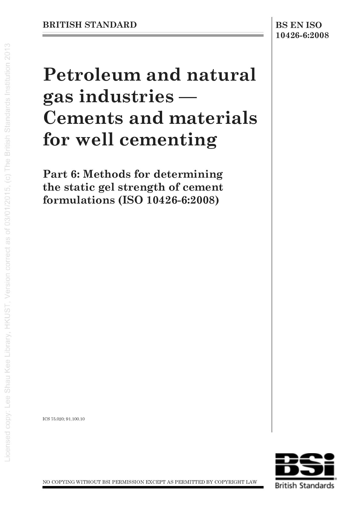 BS EN ISO 10426-6:2008封面图