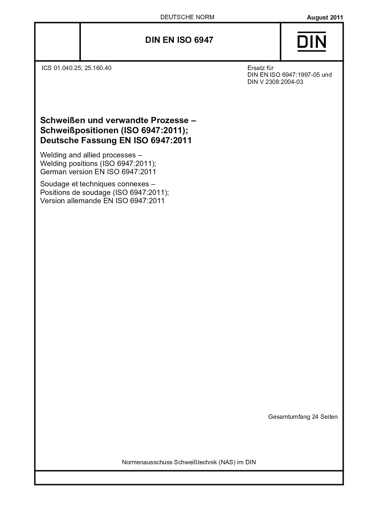 DIN EN ISO 6947:2011封面图