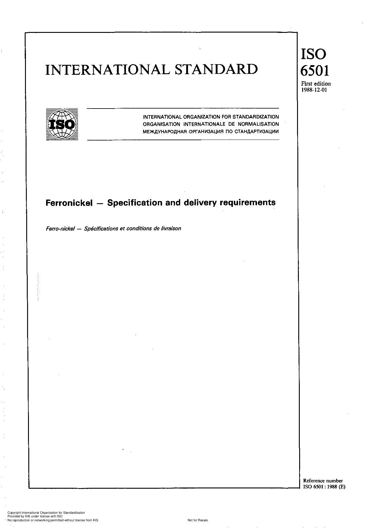 ISO 6501:1988封面图