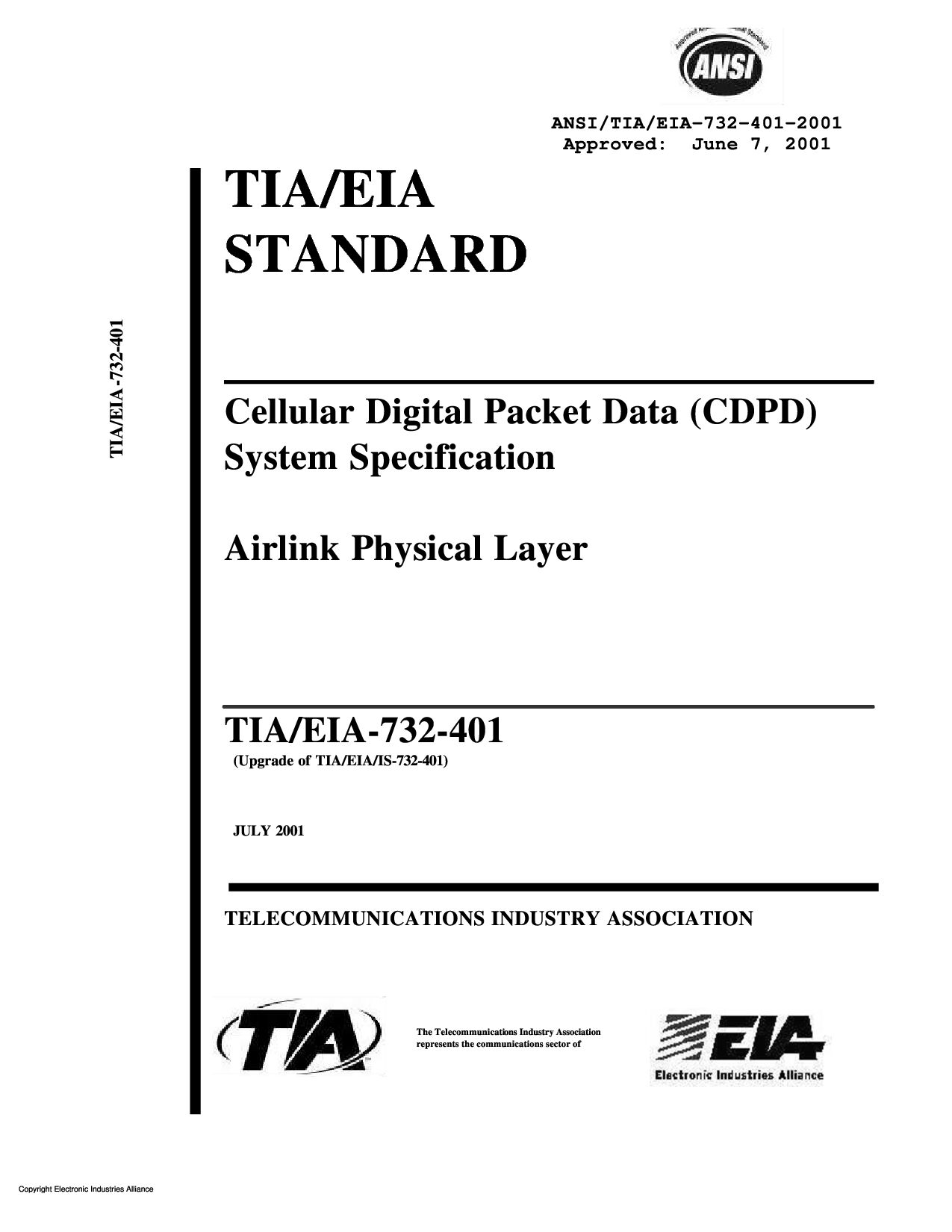 ANSI/TIA/EIA-732-401-2001