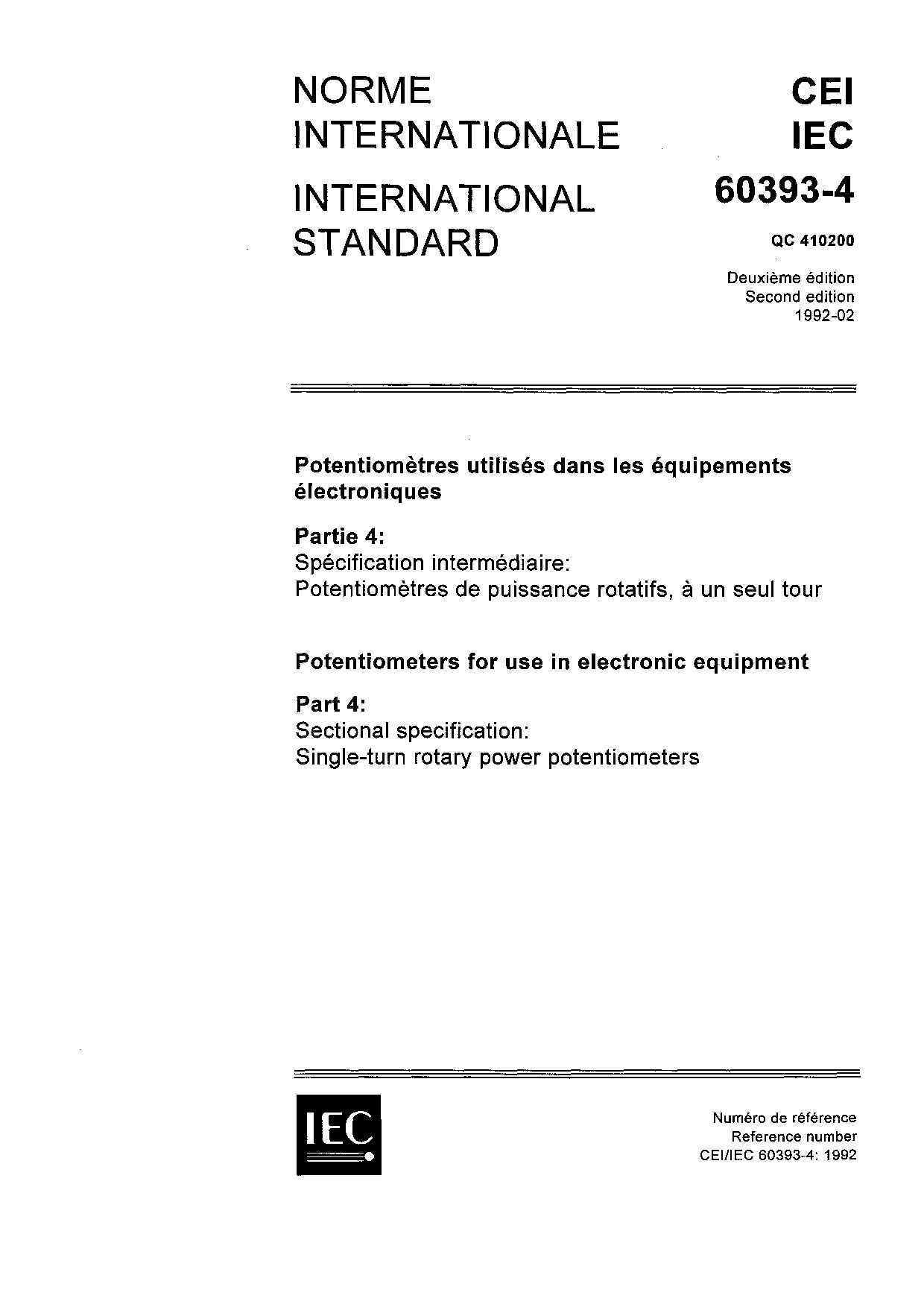 IEC 60393-4:1992封面图