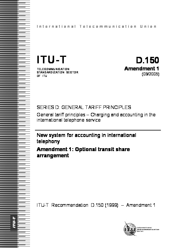 ITU-T D.150 AMD 1-2005