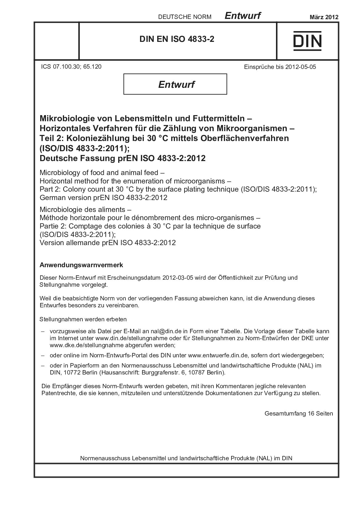 DIN EN ISO 4833-2 E:2012-03封面图