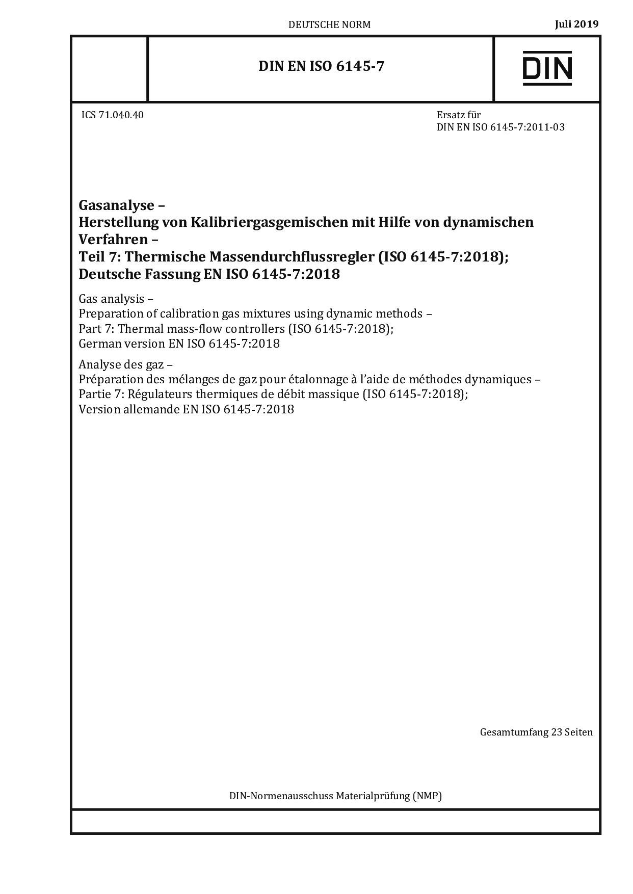 DIN EN ISO 6145-7:2019封面图