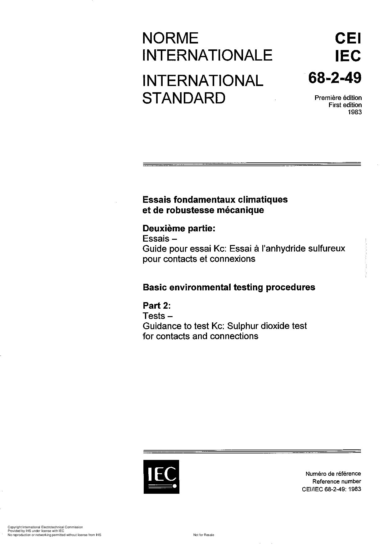 IEC 60068-2-49:1983封面图