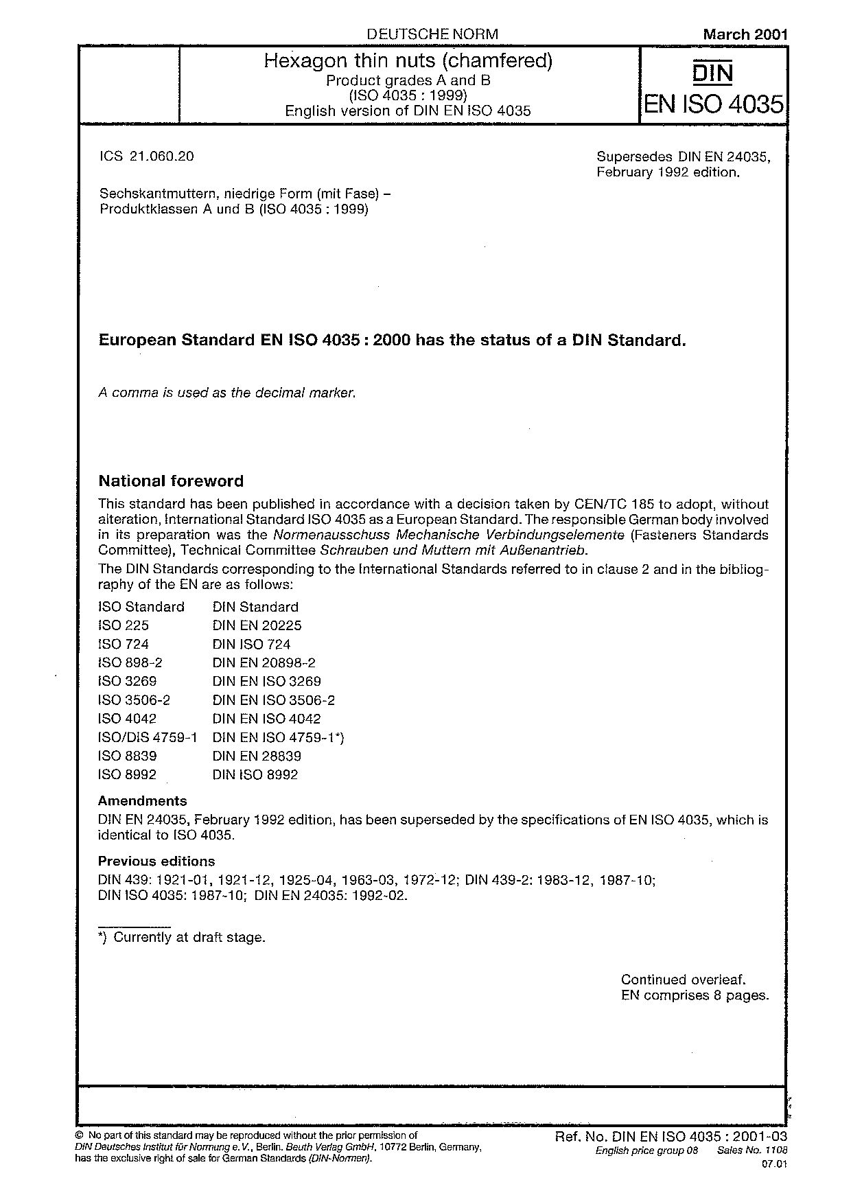 DIN EN ISO 4035:2001封面图