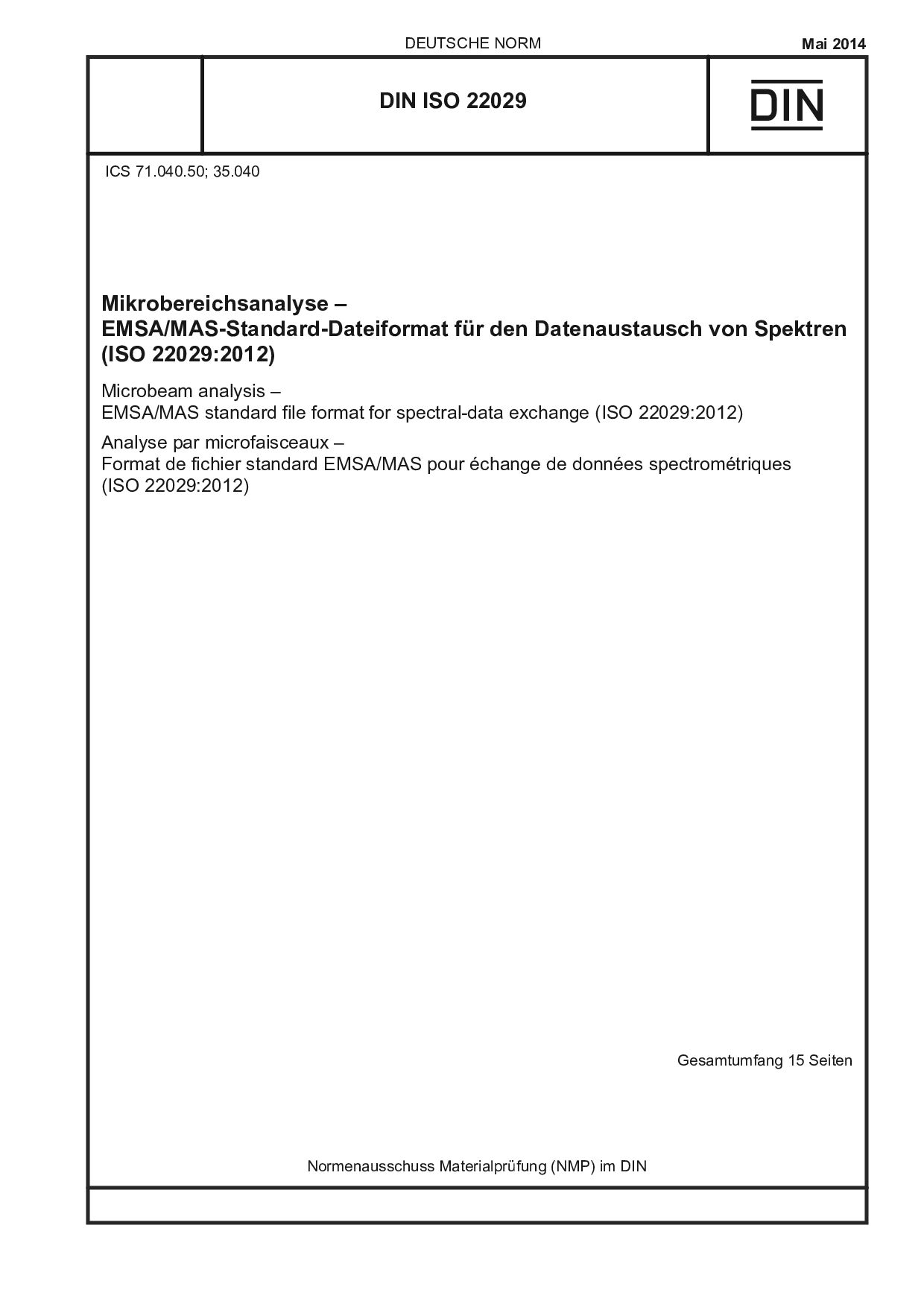 DIN ISO 22029:2014-05