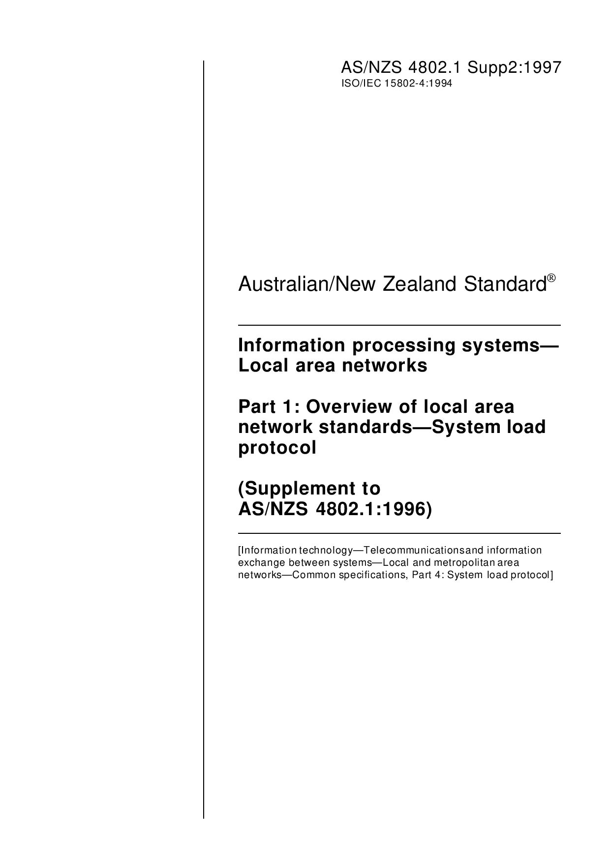 AS/NZS 4802.1 SUPP2:1997封面图
