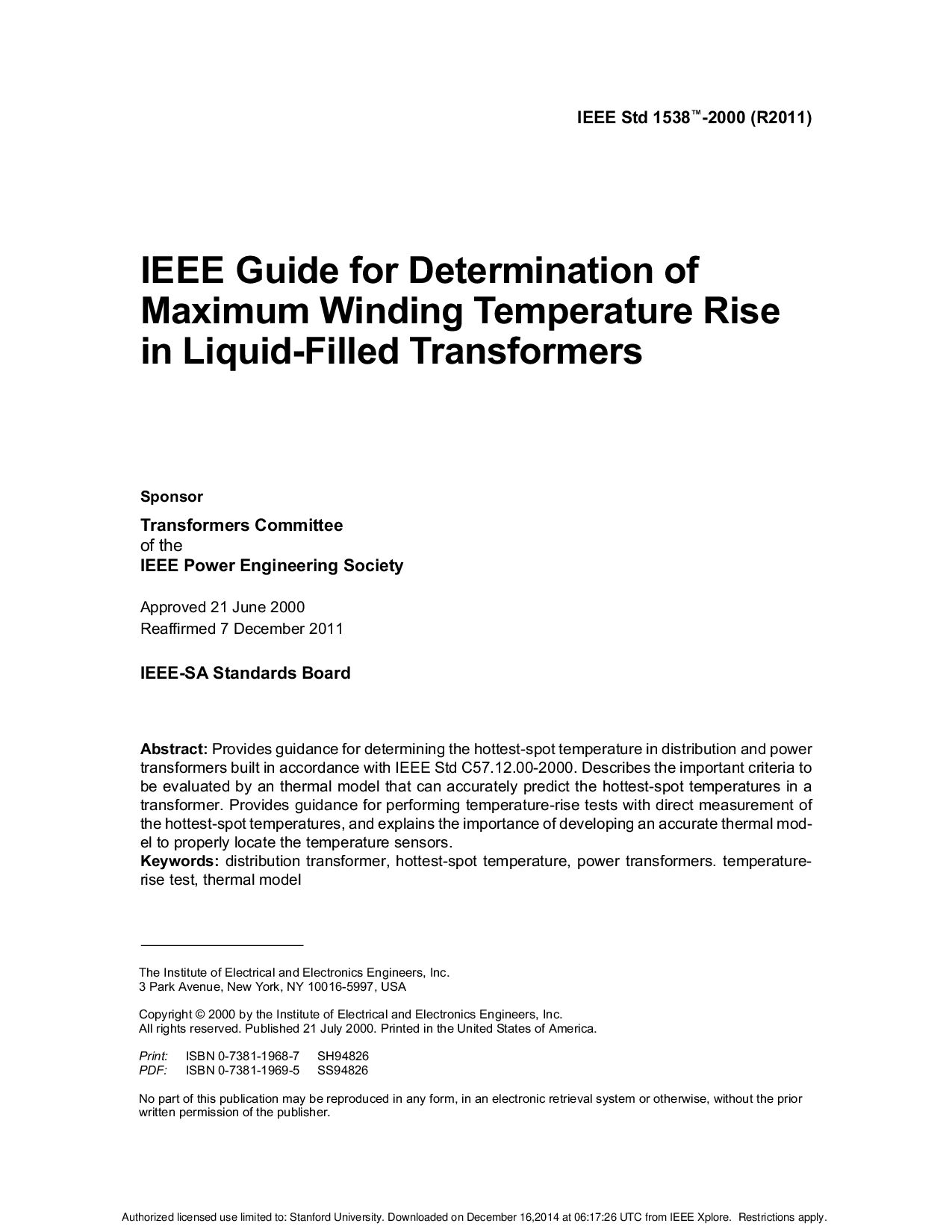 IEEE Std 1538-2000(R2011)封面图