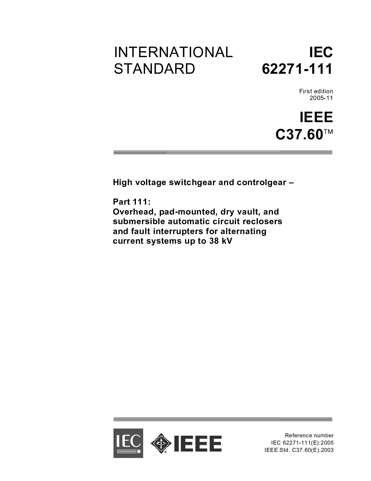 IEC 62271-111:2005封面图