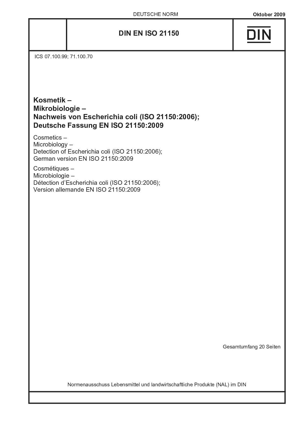 DIN EN ISO 21150:2009封面图