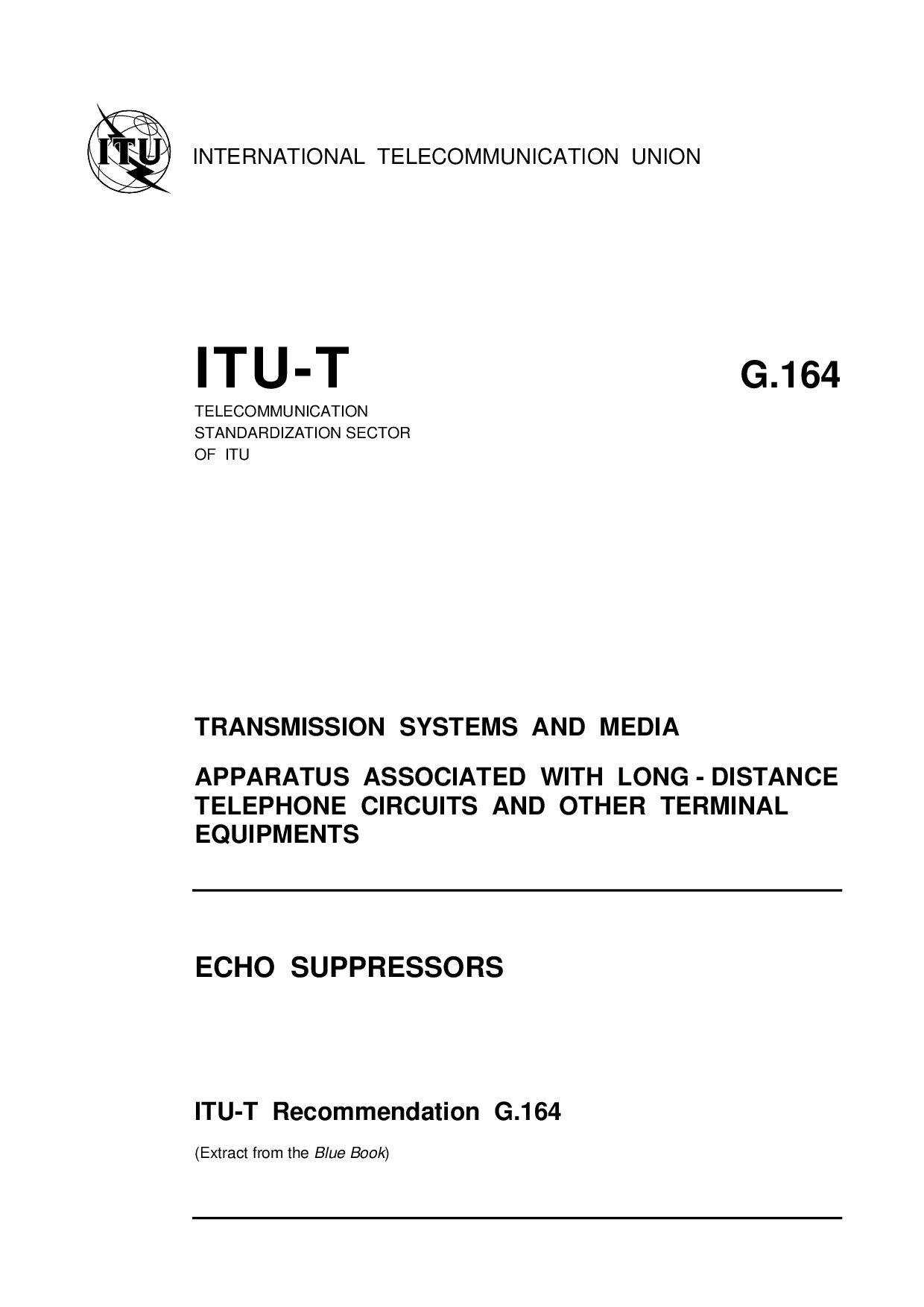 ITU-T G.164-1993封面图
