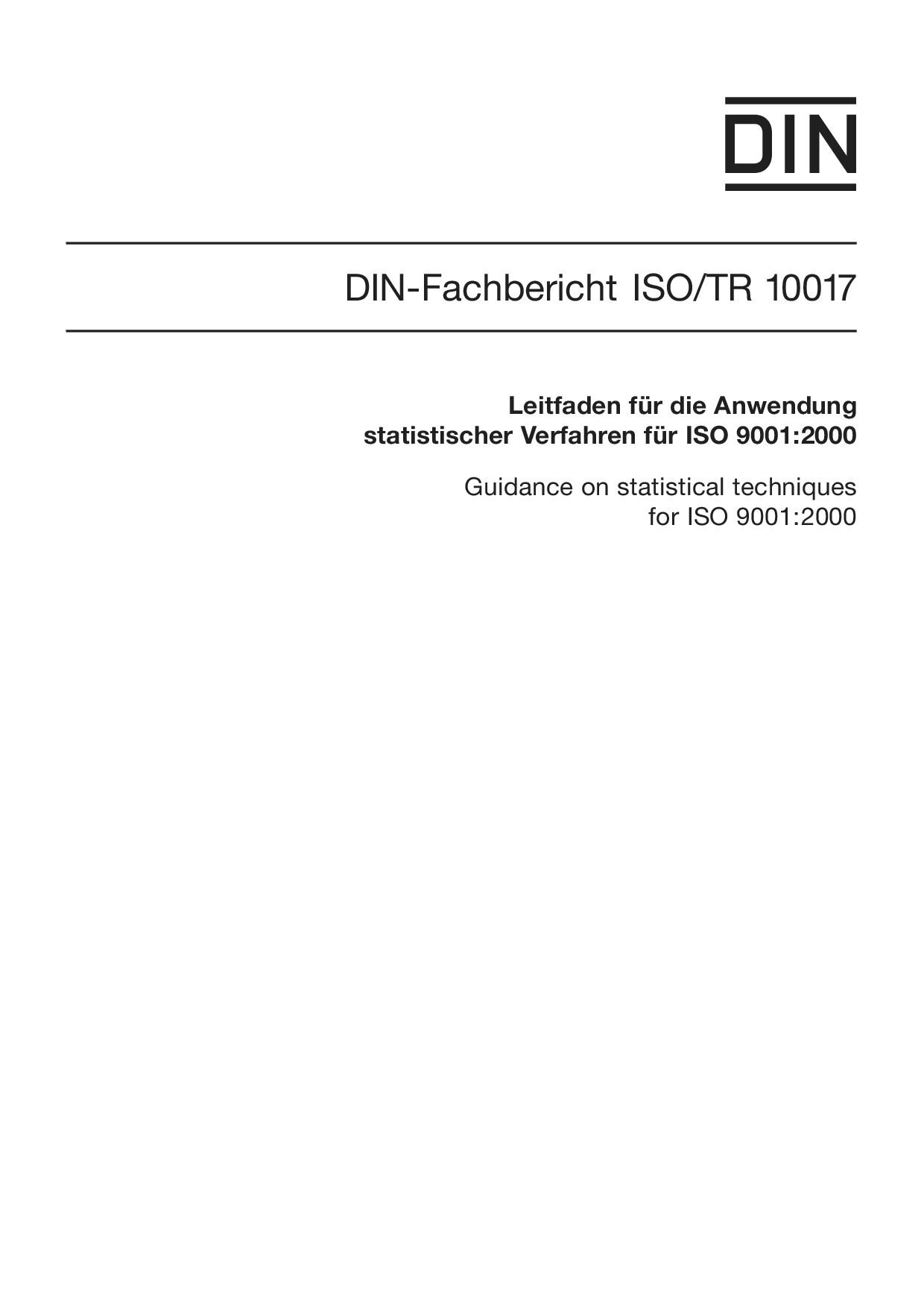 DIN-Fachbericht ISO/TR 10017:2004封面图